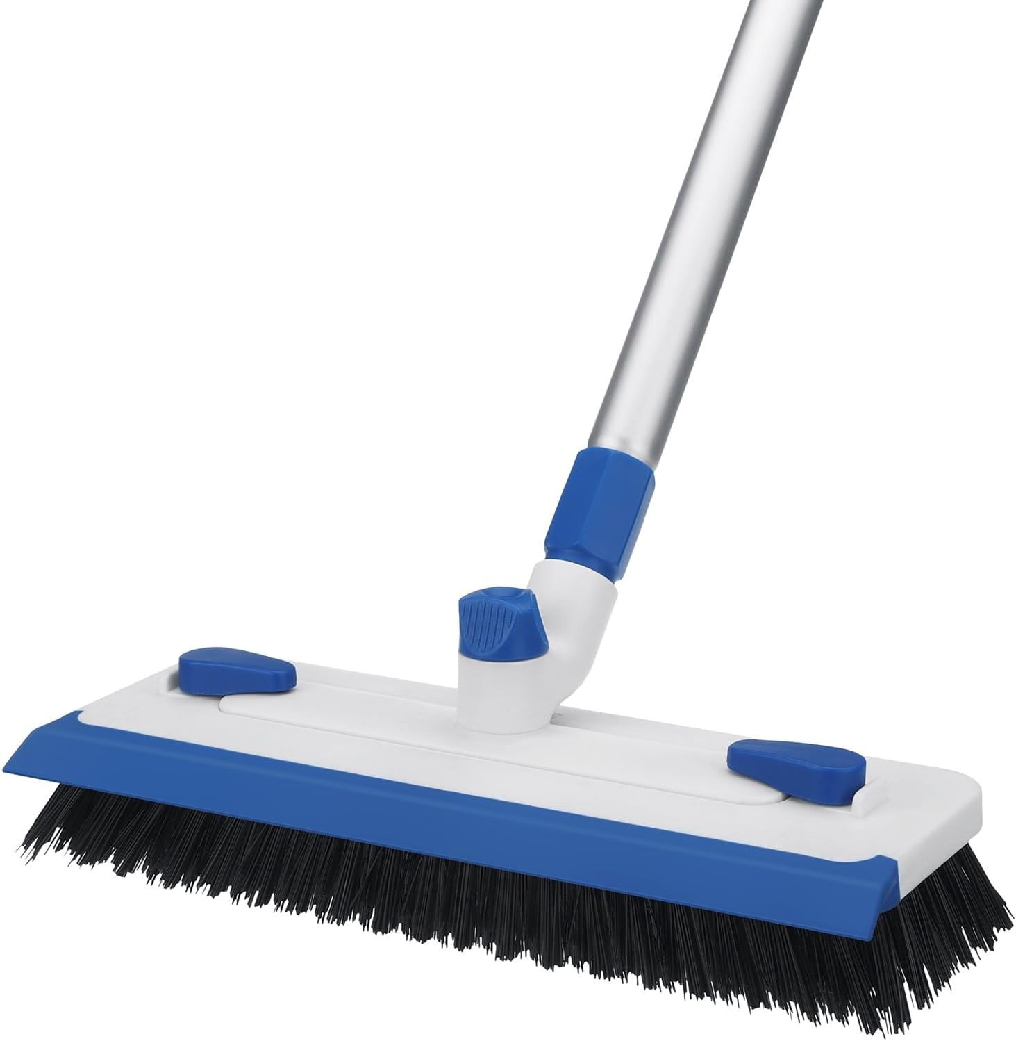 Qaestfy Floor Grout Scrub Brush with Squeegee 3 in 1, 55” Extendable Long Ha…