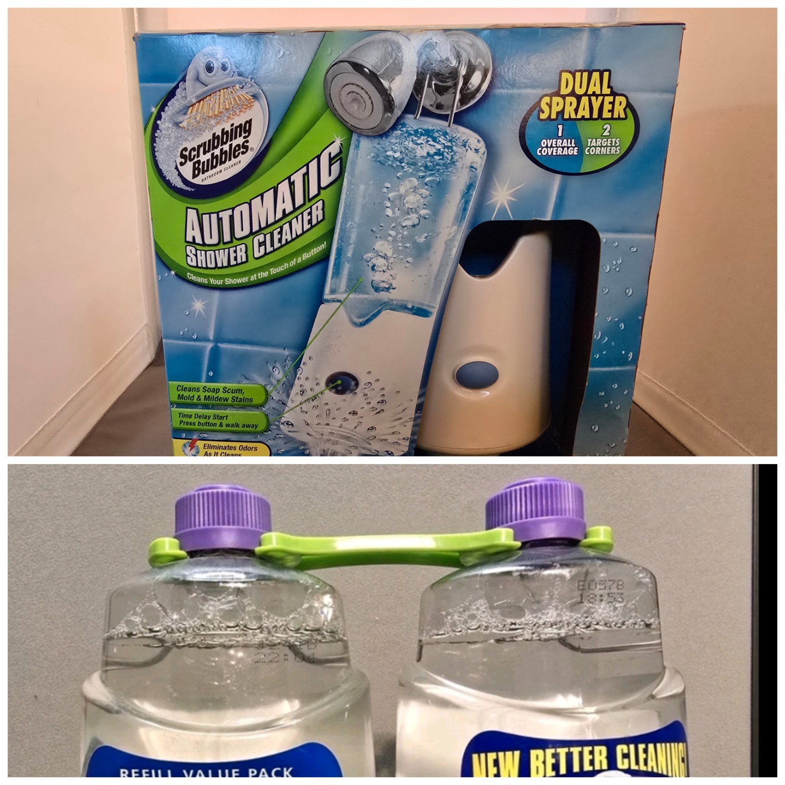 Scrubbing Bubbles NEW Automatic Shower Cleaner And 3 Bottles Of Cleaner. Read!