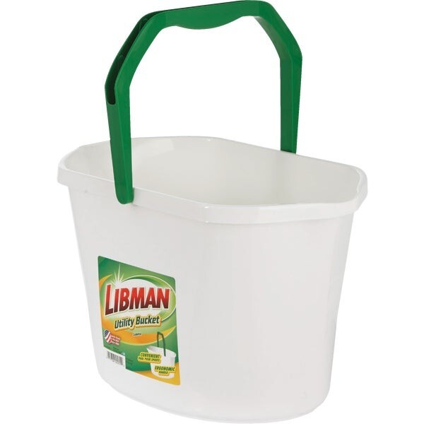 (6)-Libman Poly 3.5 Gal. White Utility Bucket 16″ L. and 10″ W. Model: 255