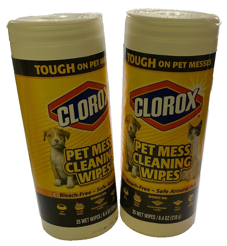 (2 pack) Clorox Pet Mess Cleaning Wipes, 35 count wipes, 8.4 oz