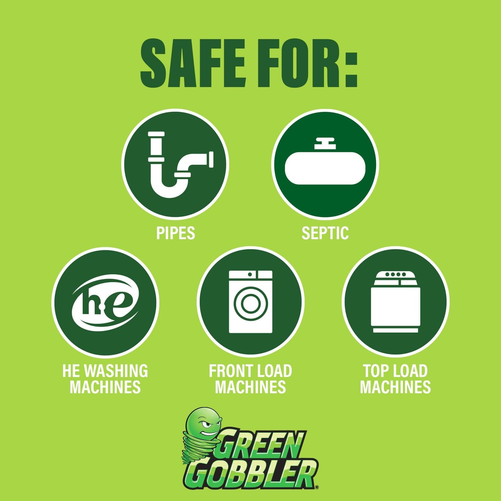 Green Gobbler Premium Washing Machine Cleaner & Deodorizer Tablets with Pipe,…
