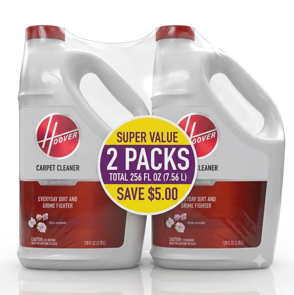 2 packs Hoover Everyday Carpet Cleaner Solution Fresh Meadows Scent for Carpet
