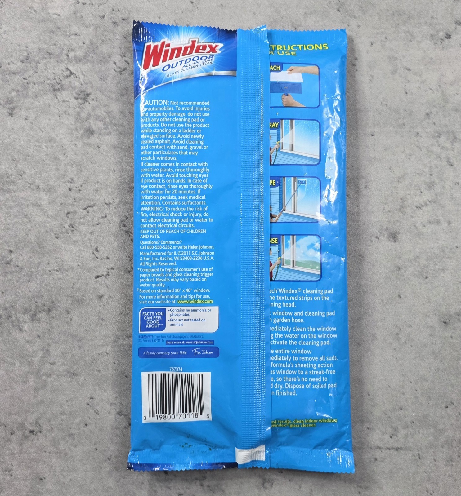 Windex Outdoor Glass Cleaning Tool Refill Pads – 1 pack of 2 pads – NOS Sealed