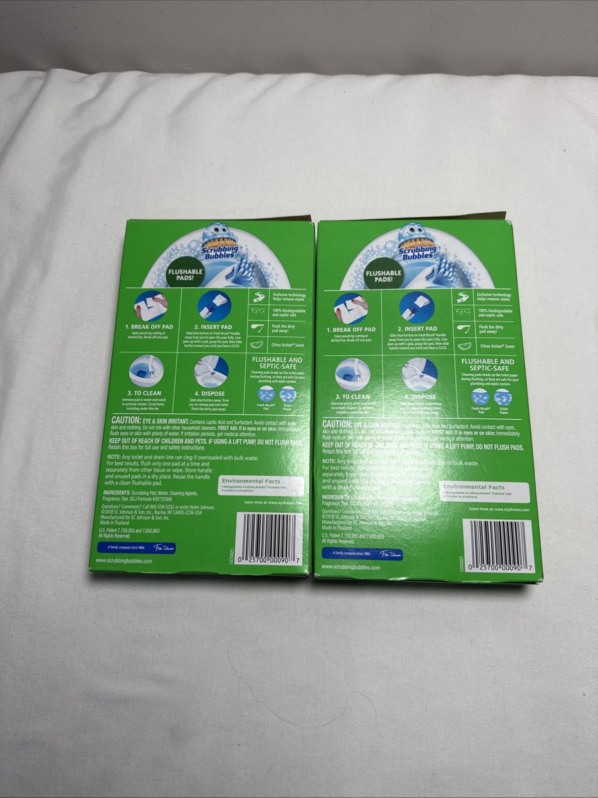 2 -Scrubbing Bubbles Toilet Cleaning Fresh Brush Flushable Refills 20 Ct Total