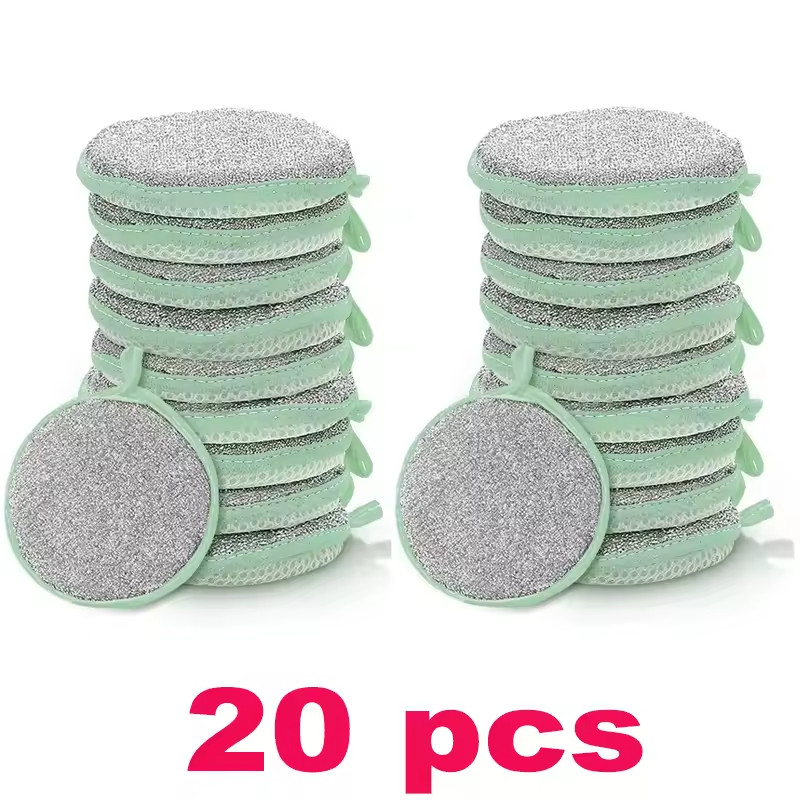 Double Sided Dishwashing Sponge Non Scratch Kitchen Cleaning Scouring Pad 1-20pc