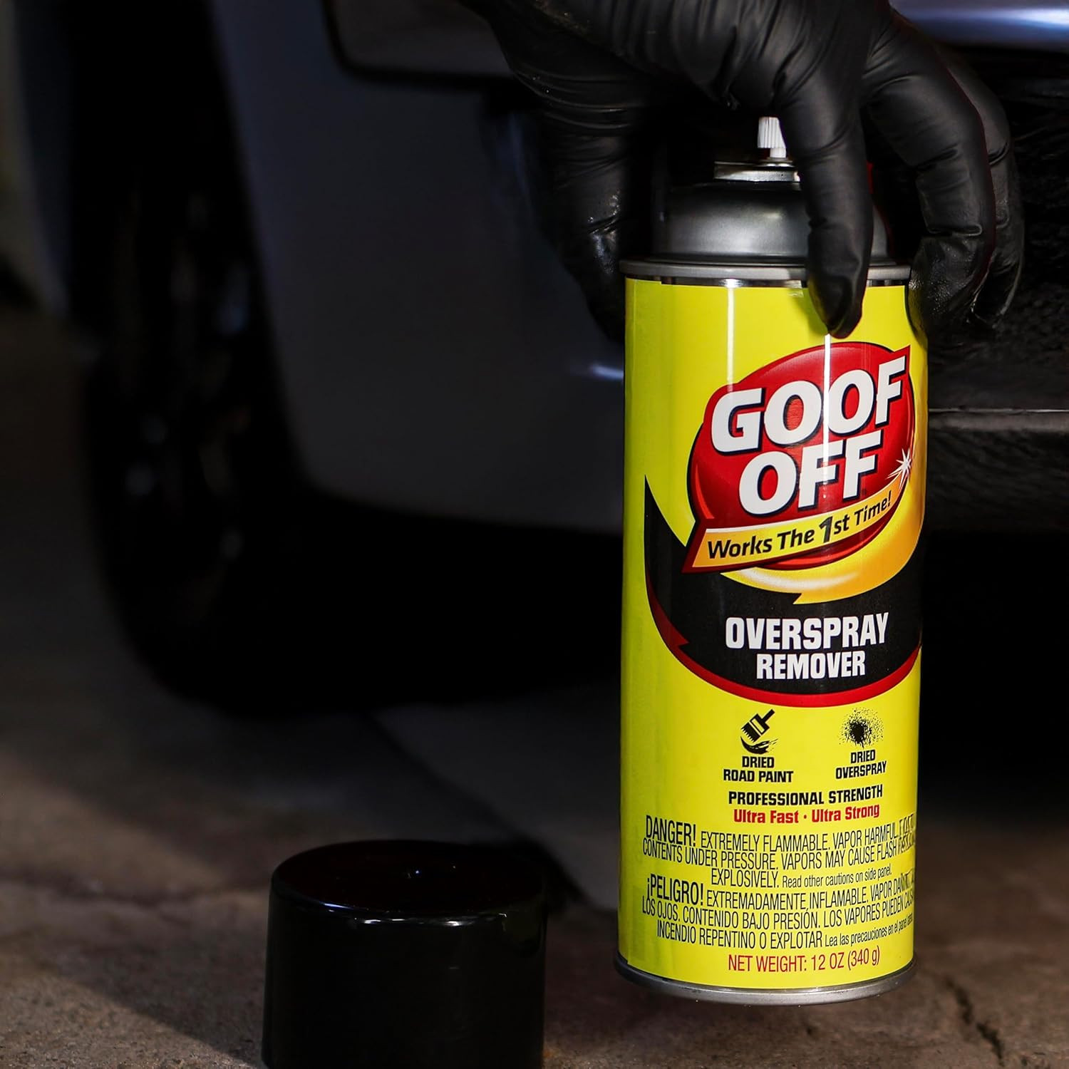 Goof-Off Pro Strength Overspray Remover, Automotive and Glass Paint Remover, Eff