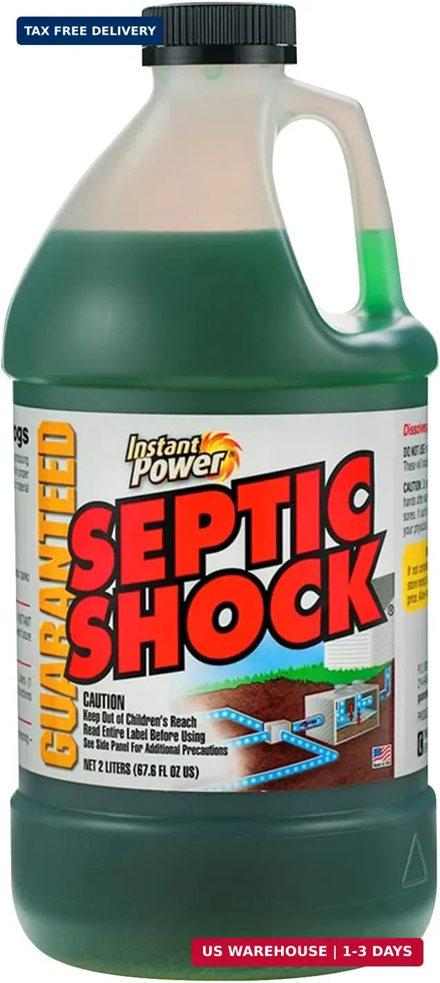 Instant Power Septic Shock – Septic Tank Treatment, Drain Cleaner Liquid Clog US