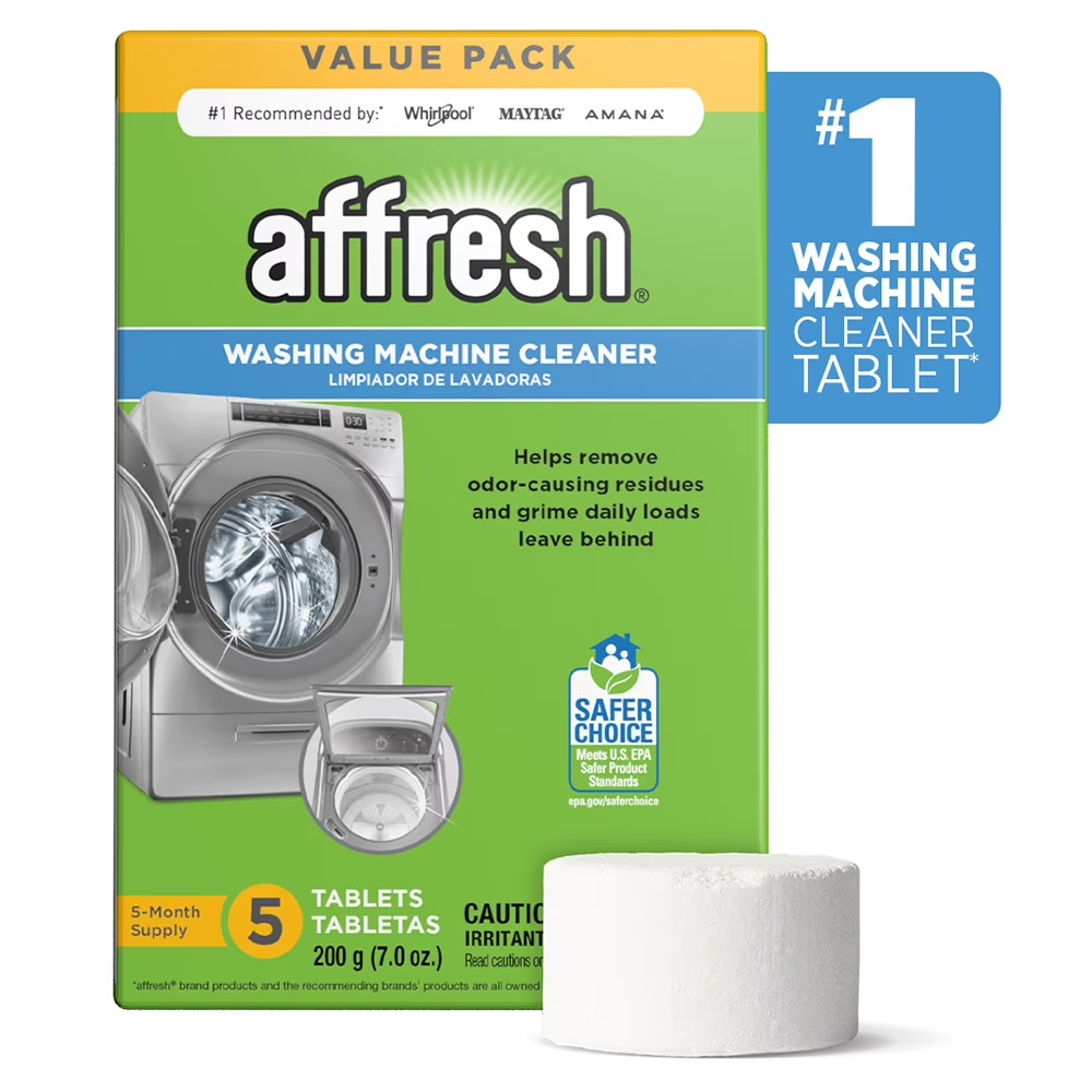 Affresh Washing Machine Cleaner Tablets 5 Count Removes Odor & Grime Value Pack
