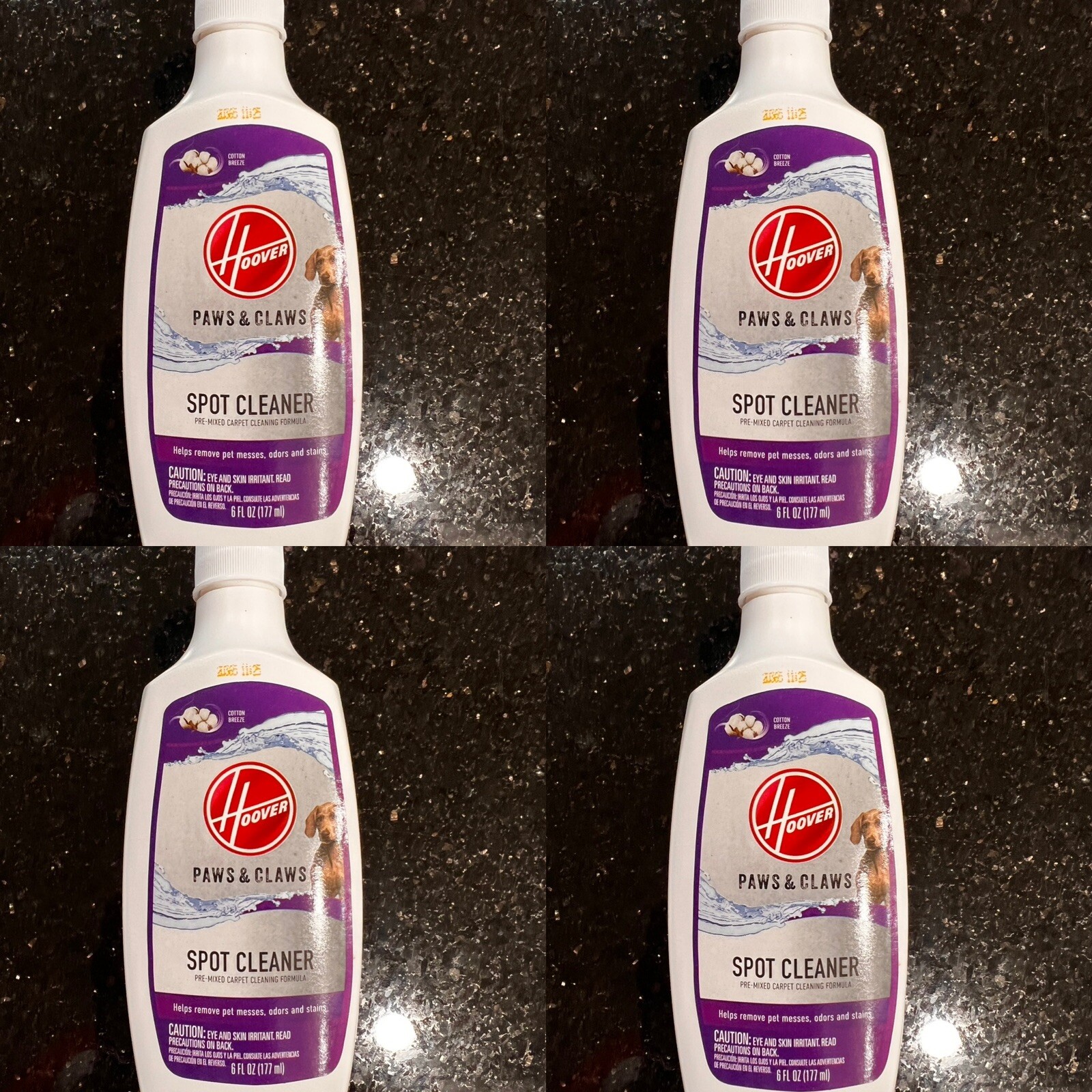 New Lot Of 4 Hoover Paws and & Claws Spot Cleaner Carpet Cleaning Formula 6 oz