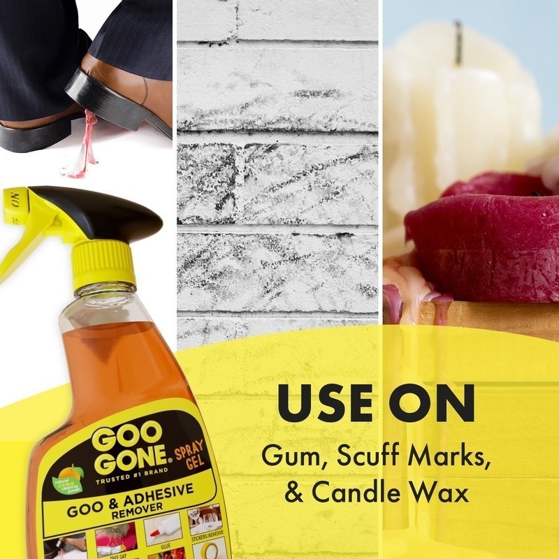 Sticky Adhesive Remover Spray Gel Citrus Scent Drip-Free Hard Surfaces Fabric US