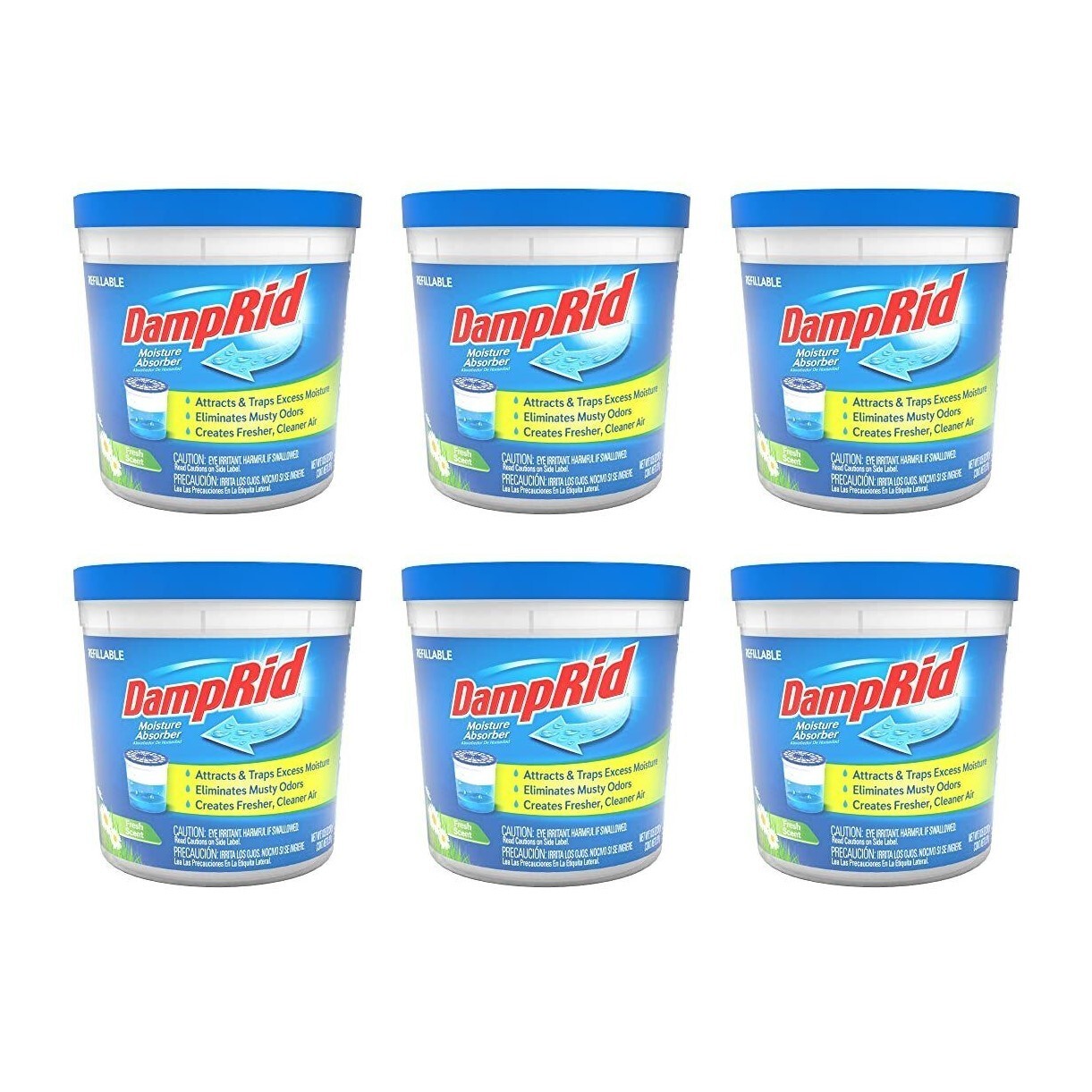 DampRid Fresh Scent Refillable Moisture Absorber – 10.5oz cups – 6 PACK