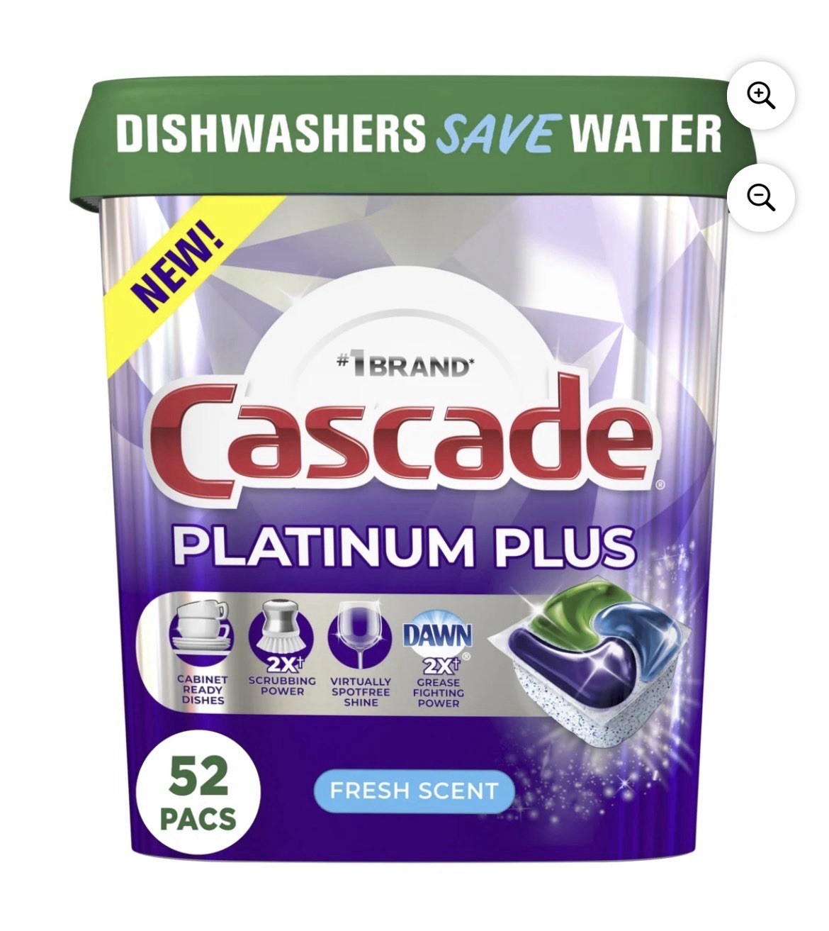 Cascade Platinum Plus Dishwasher Pods 52 Ct.
