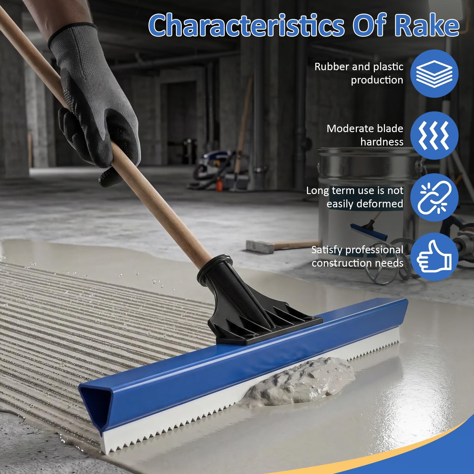 2 Pack 16 Inch Notched Epoxy Floor Squeegee 0.16in Teeth Spreader Tool