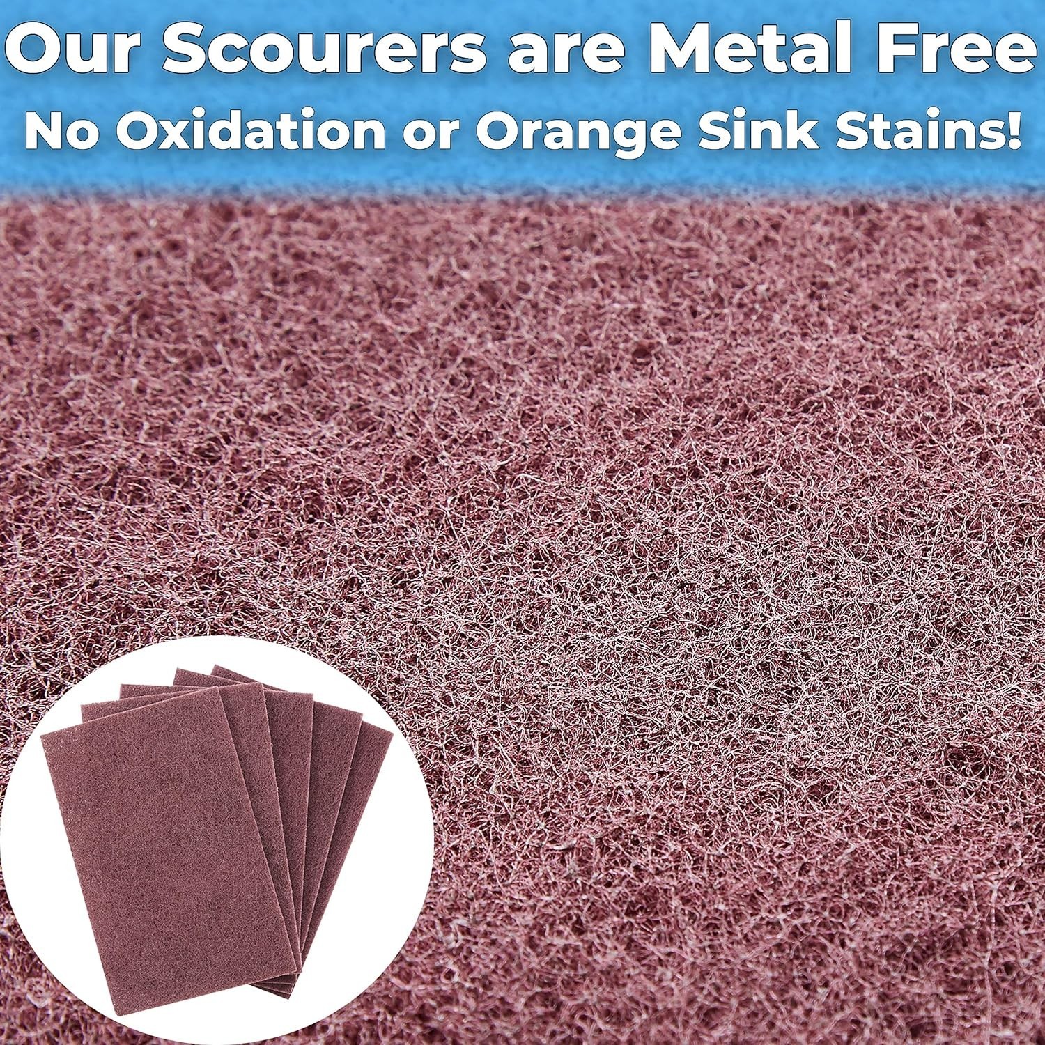 5CTHeavy Duty XL Brown Scouring Pad 6″ x 9″ Large Multipurpose Nylon Steel Pot