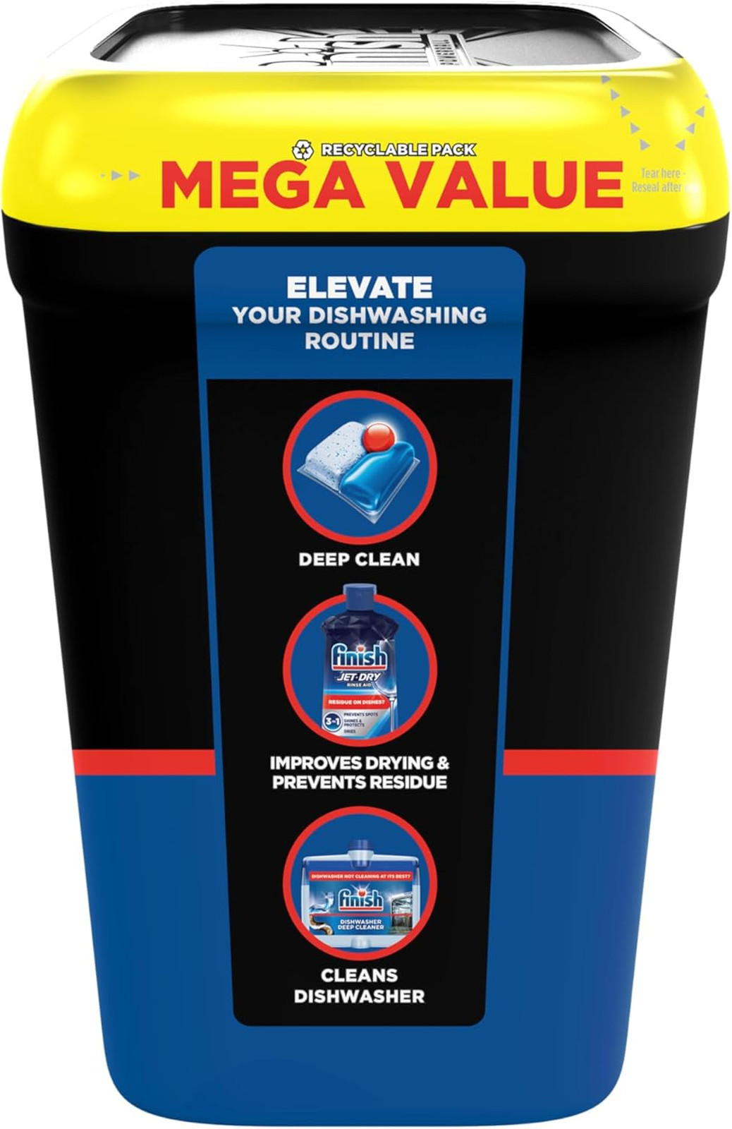 Finish Quantum Dishwasher Pods No Pre-Rinse Detergent 84 Count Eliminates 24