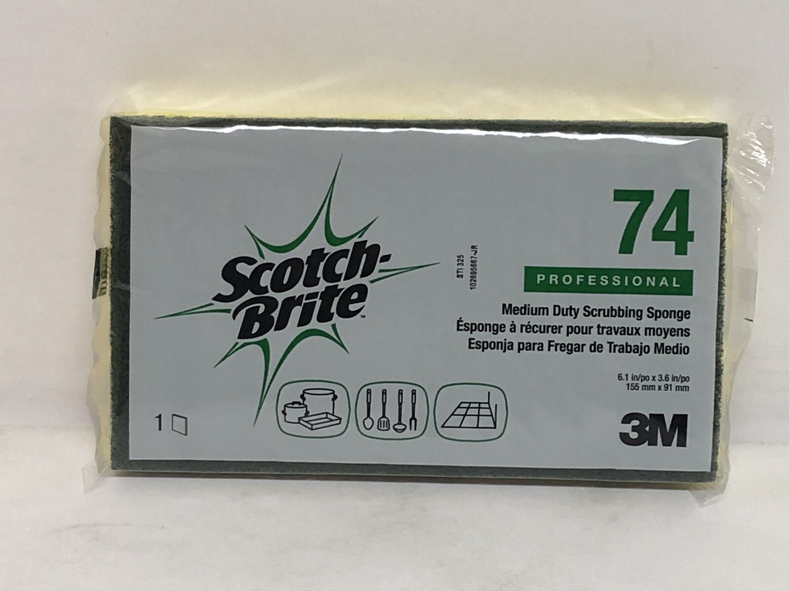 Lot of (4) Scotch-Brite Professional Medium Duty Scrubbing Sponge 6.1″ x 3.6″