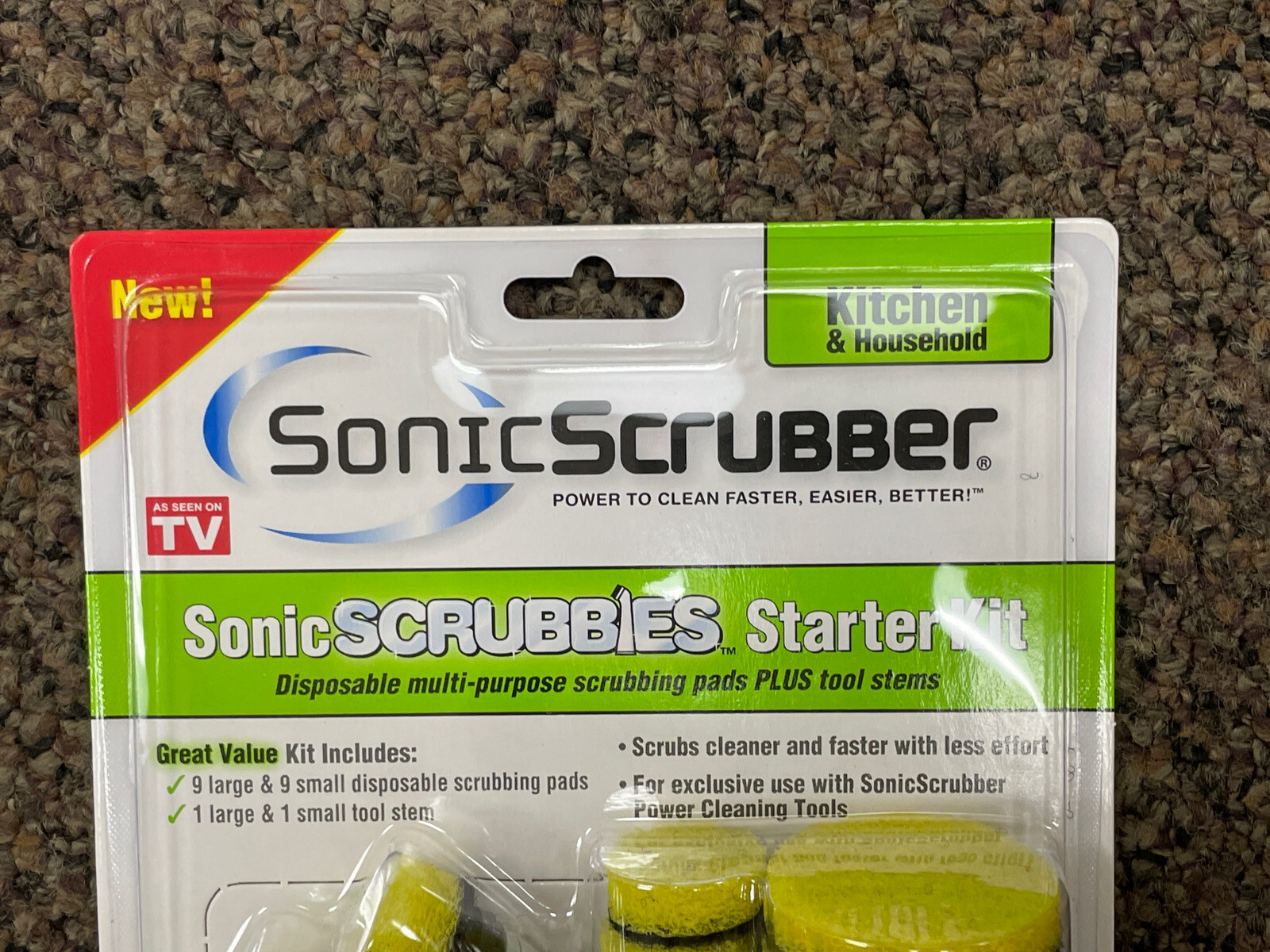 6 Sonic Scrubber Brushes Scrubbies Refills Starter Kit Kitchen & Household