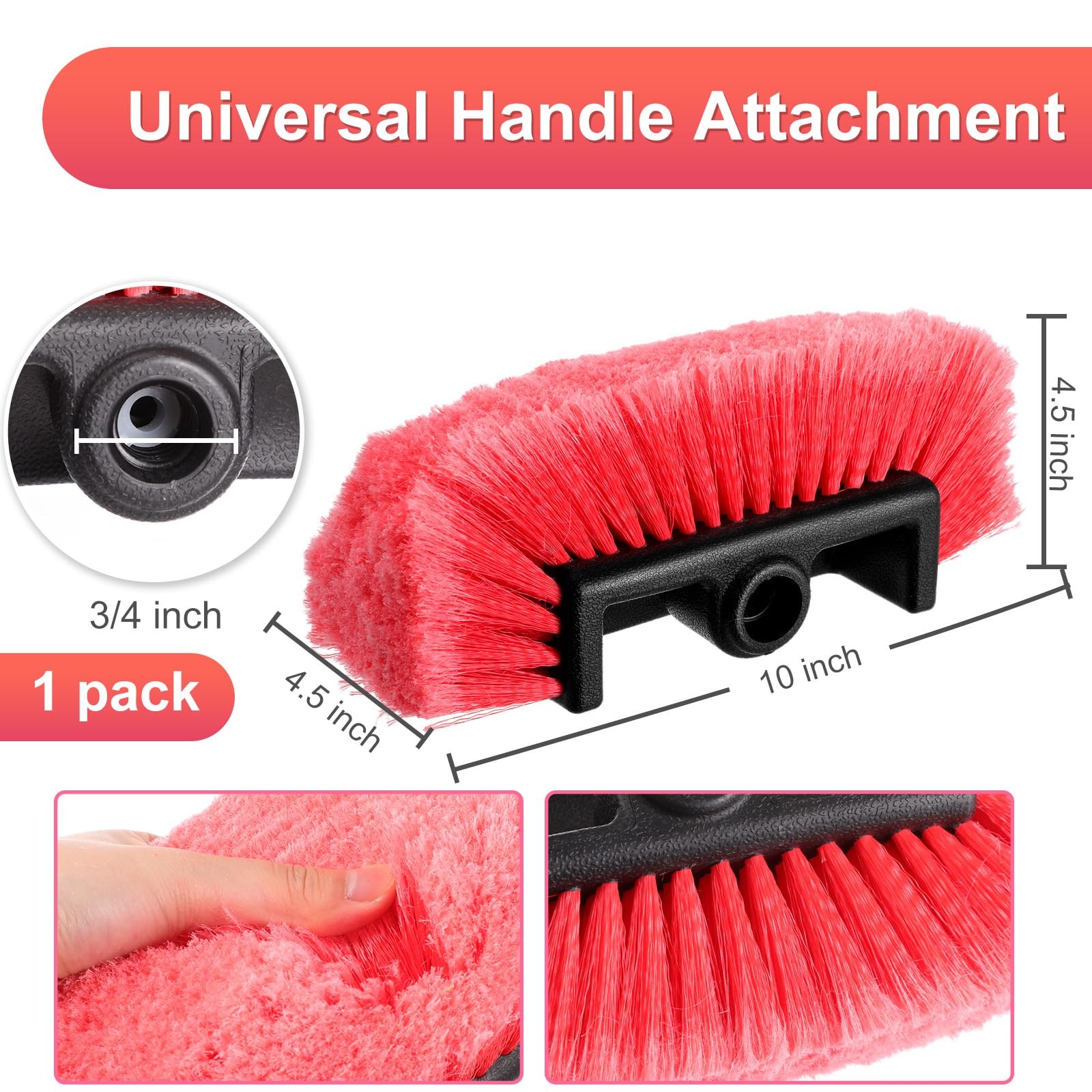 10 Inch Car Wash Brush Head Flow Thru Car Cleaning Brush Exterior Car Wash