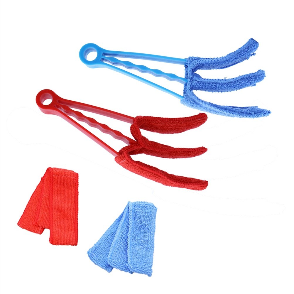 4Pcs Window Blind Brush Cleaner with Durable PP Handle and Ultra Fine Cloth
