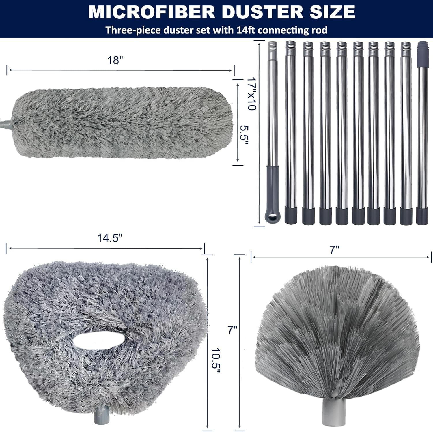 20+ Ft High Reach Ceiling Fan Duster & Cobweb & Corner Brush Duster with 314 …