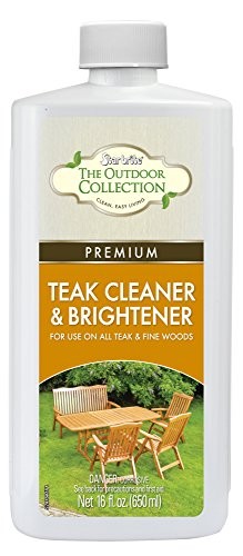 Teak Cleaner & Brightener Outdoor Wood Furniture Restoration Liquid 16 OZ Bottle