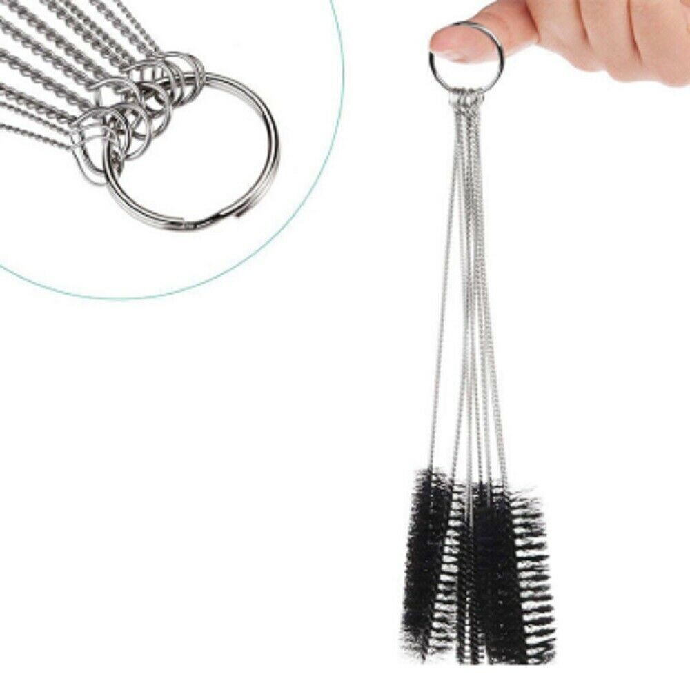2 Set 10Pcs Nylon Straw Cleaning Brush Drinking Pipe Stainless Steel Cleaners US