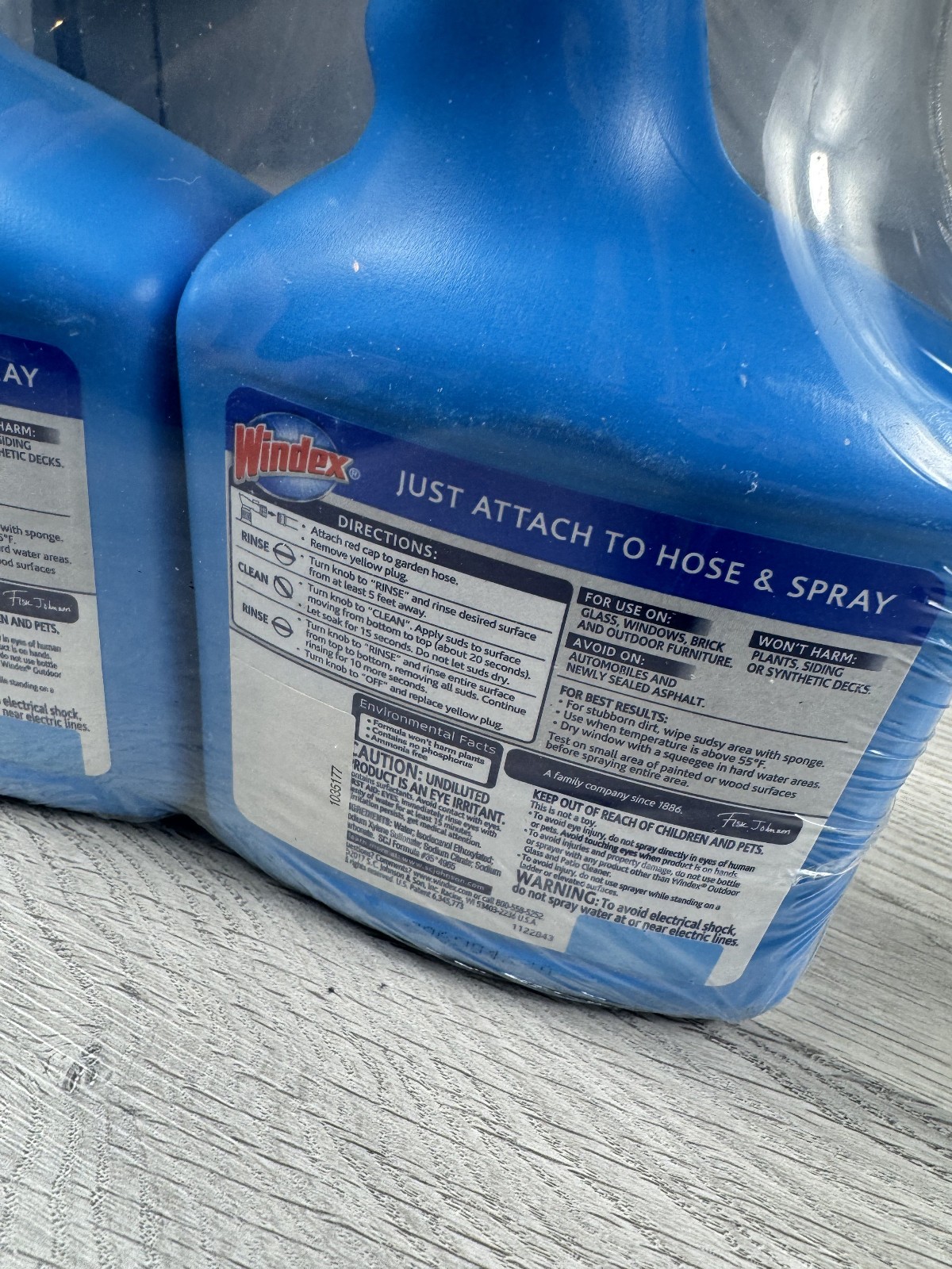 Windex Outdoor Glass & Patio Cleaner, 32 Fl Oz Connects to Hose End Lot of 2
