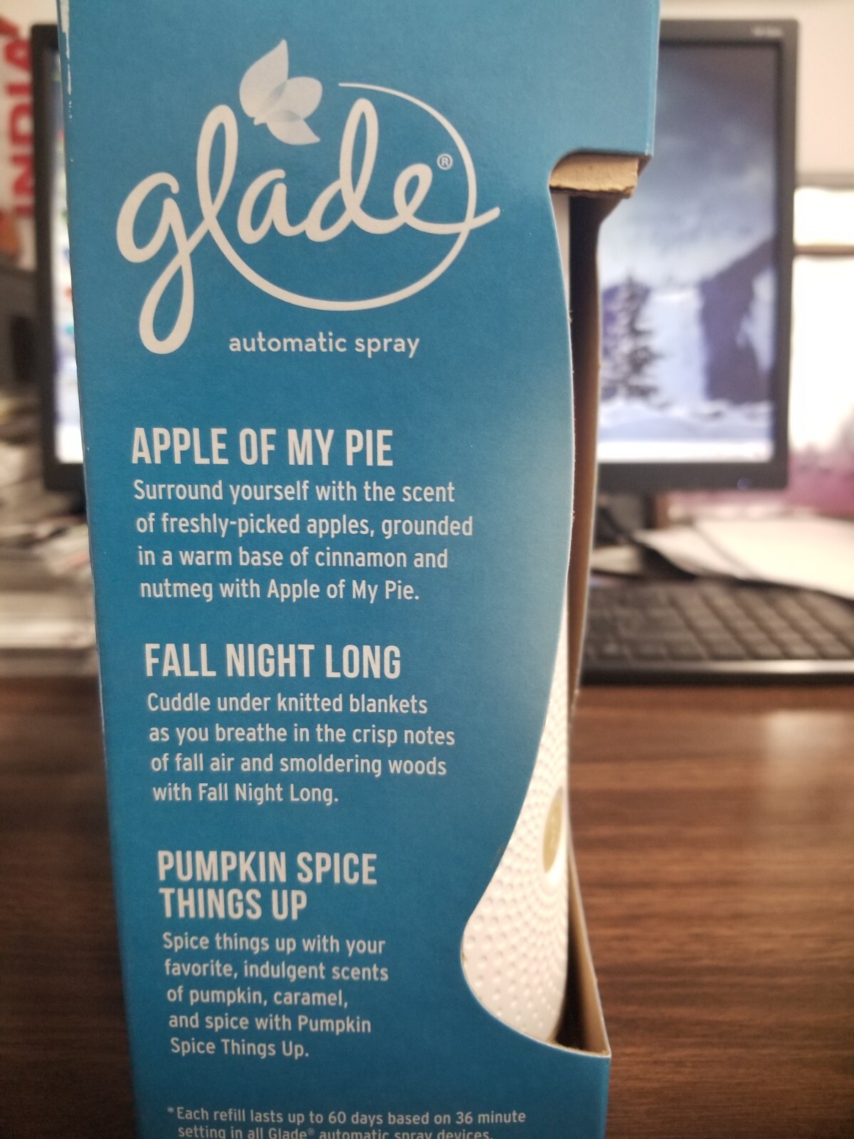 VARIETY PACK GLADE AUTOMATIC SCENTED, 3-6.2 oz REFILLS, 1-SPRAY UNIT/PUMPKIN