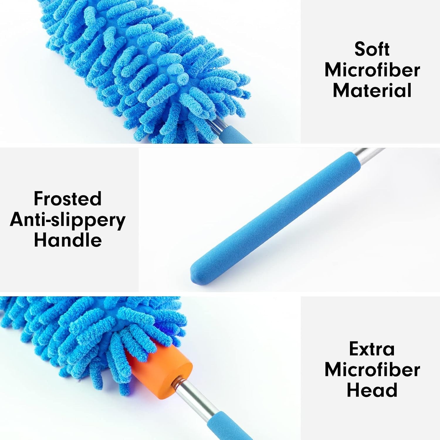 Compact Microfiber Duster for Safe Cleaning of Windows, Fans, and Furniture
