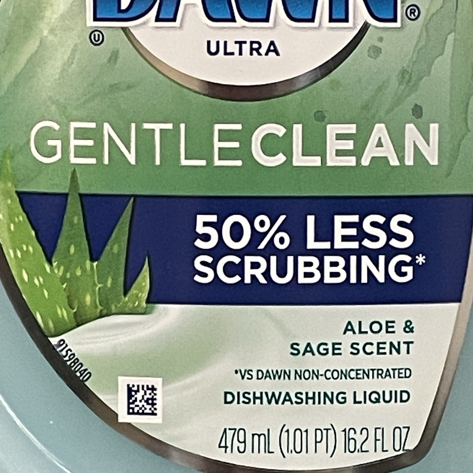 RARE Dawn Ultra Gentle Clean Aloe & Sage Scent Dishwashing Liquid Lot Of 2