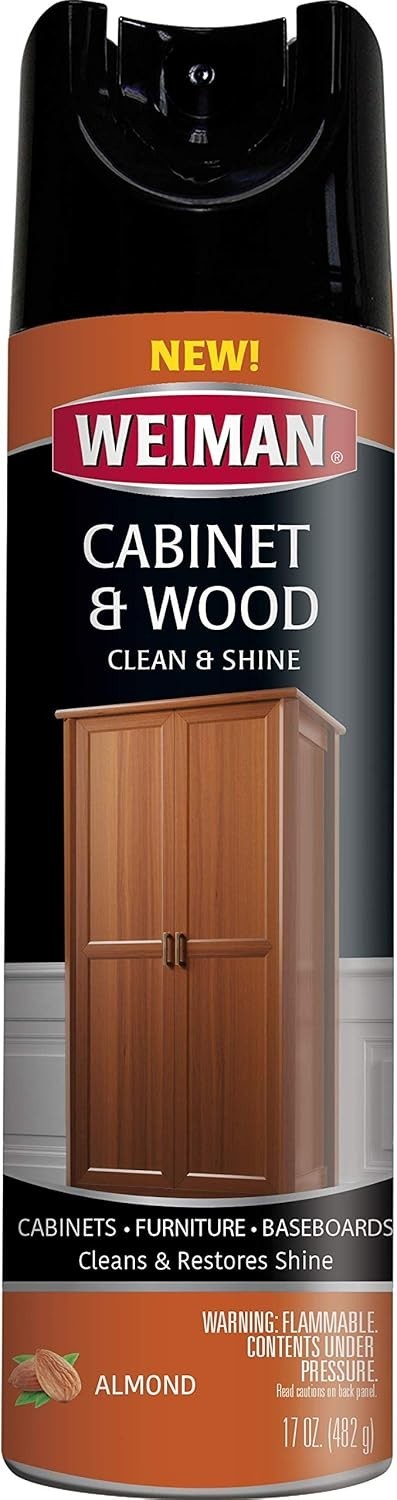 Weiman Furniture CABINET & WOOD Clean Restore Shine, Almond Scent 17oz (4-Pk)