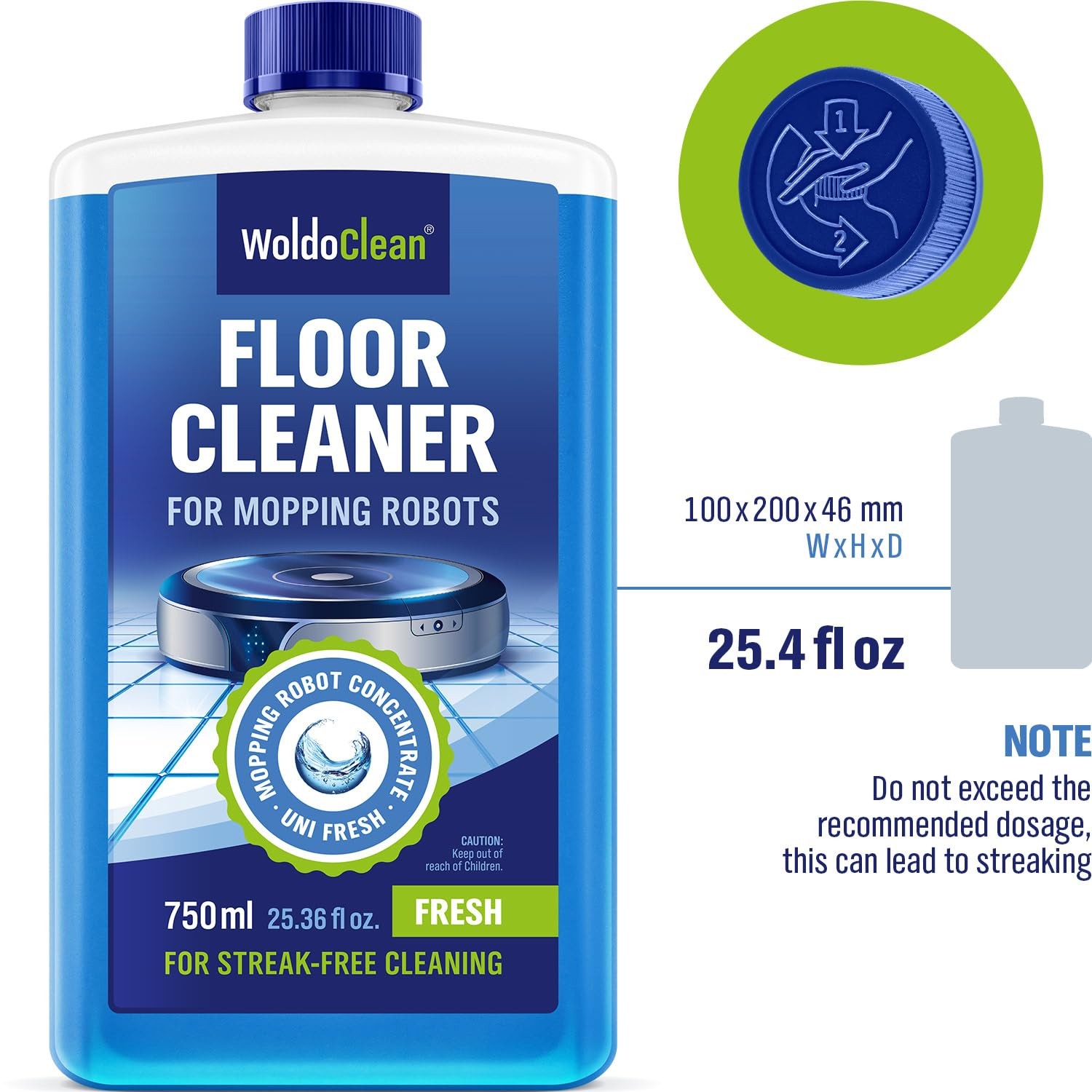 Floor Cleaner Solution for Robot Mops 25.36 fl.oz – Concentrate Makes 40 Gall…