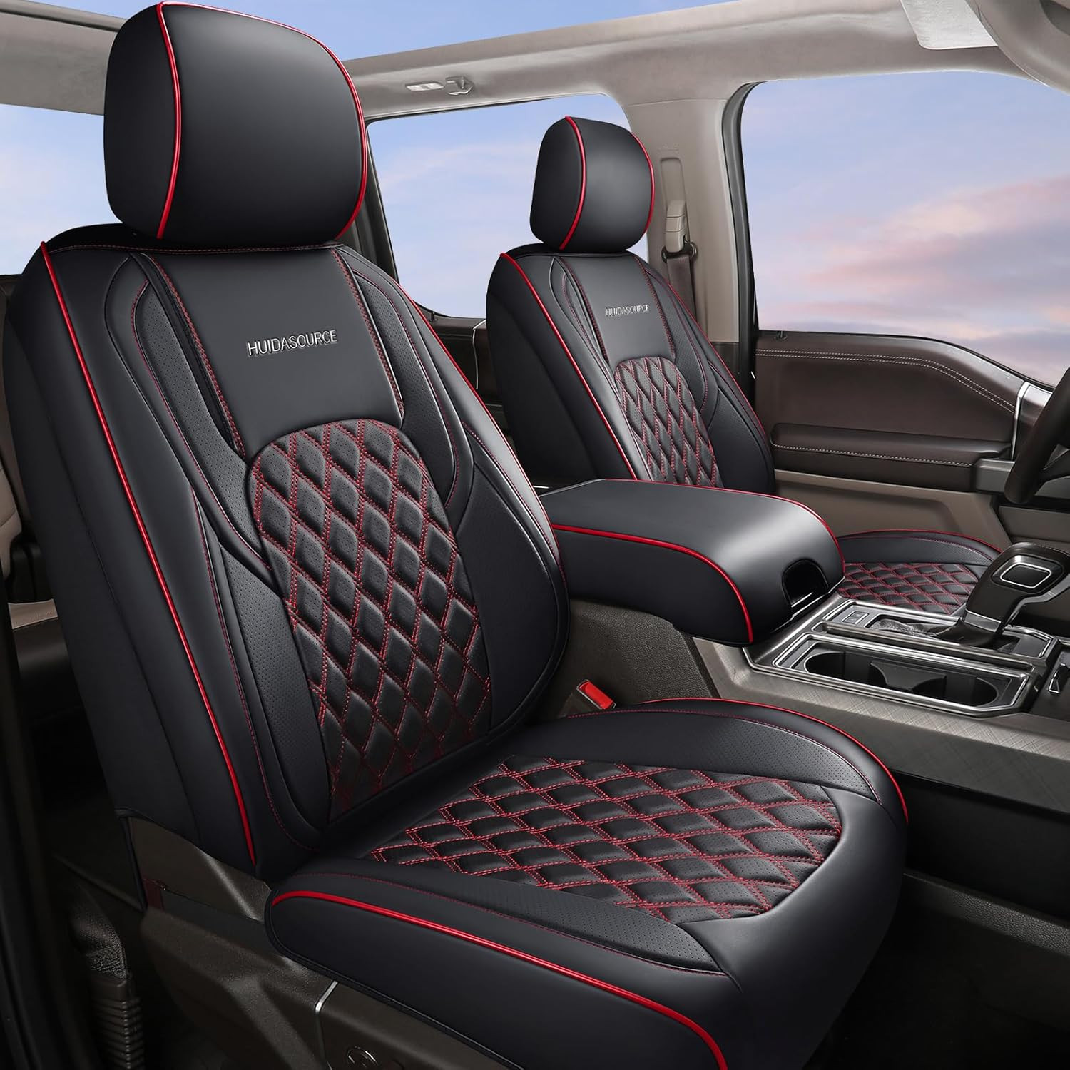 Custom Fit Black & Red Seat Covers for 2018-2025 Jeep Wrangler JL 2/4-Door