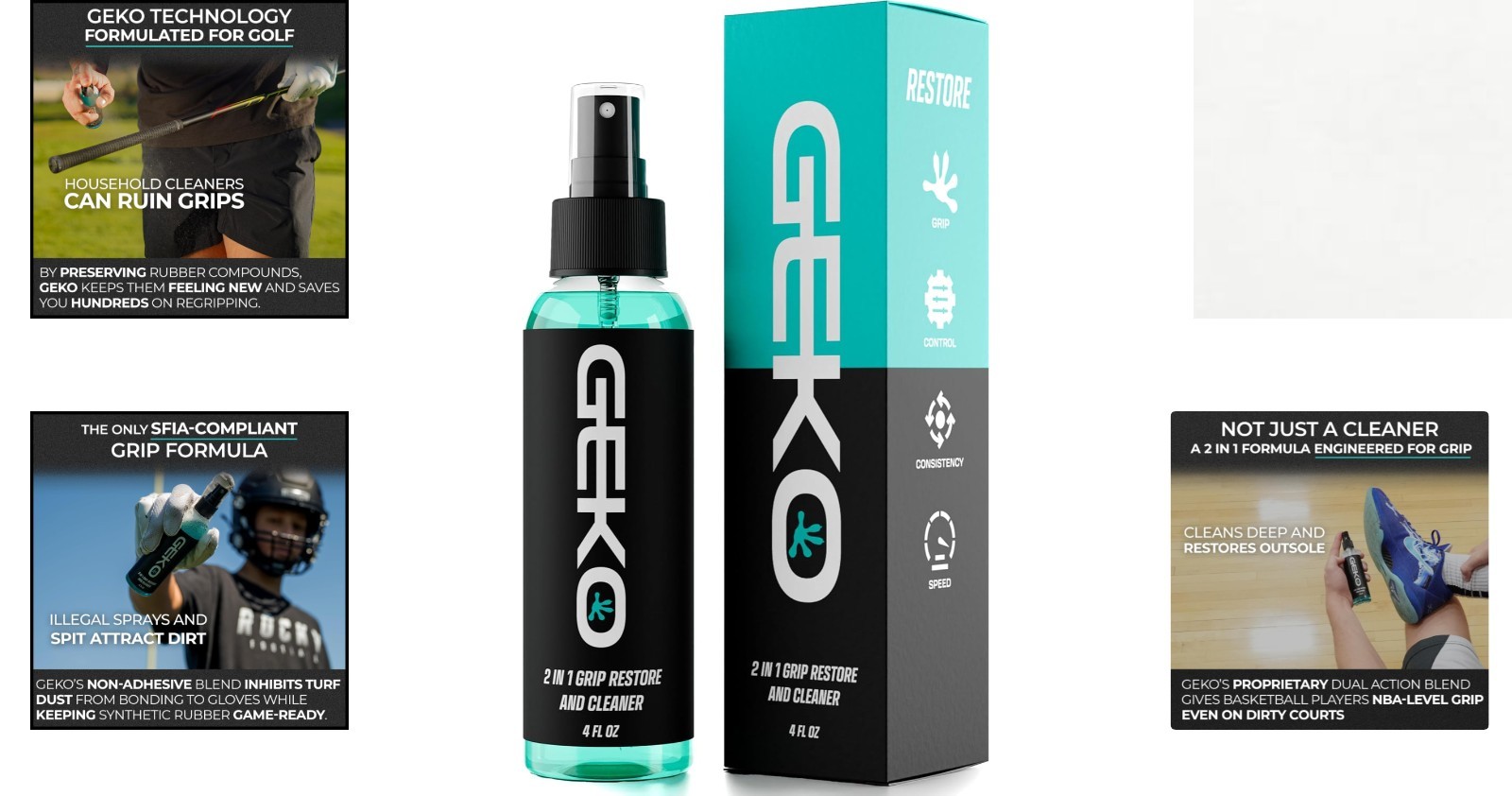 Non-Toxic Geko Grip Restore Spray for Enhanced Traction in All Sports Equipment