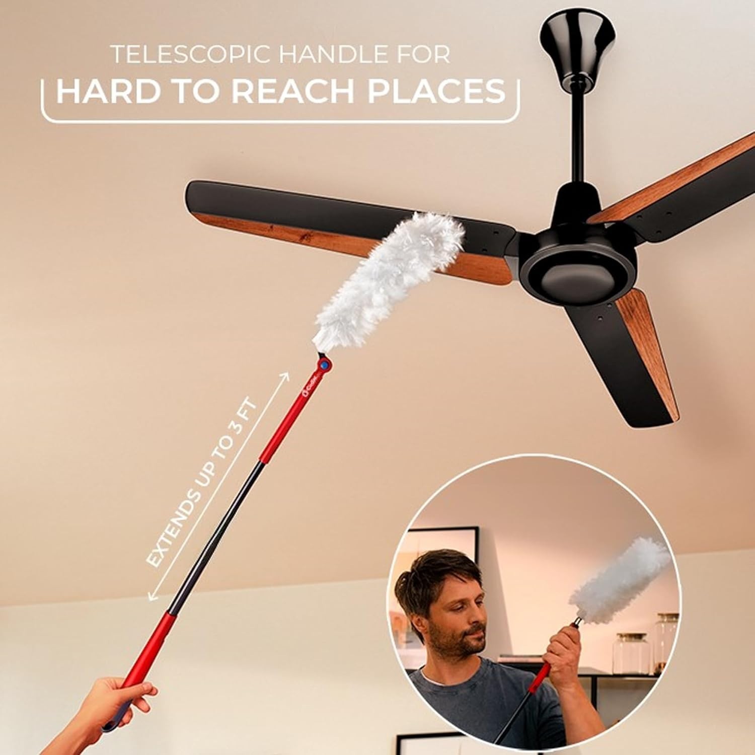 O-Cedar Flex & Catch Heavy Duty Dusting Kit with 3 Disposable Duster Refills | N