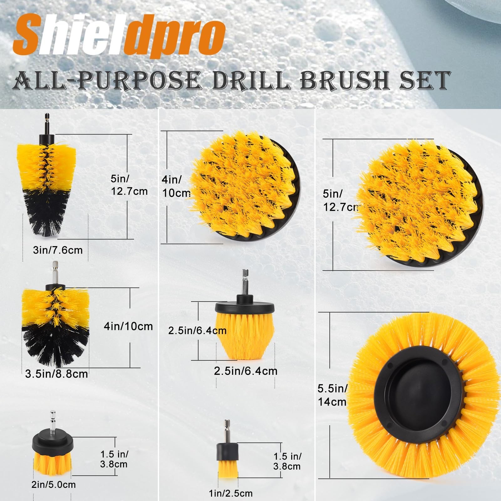 18 Pack Power Drill Brush Set – Scrub Brushes for Car, Bathroom, Carpet, Tile Cl