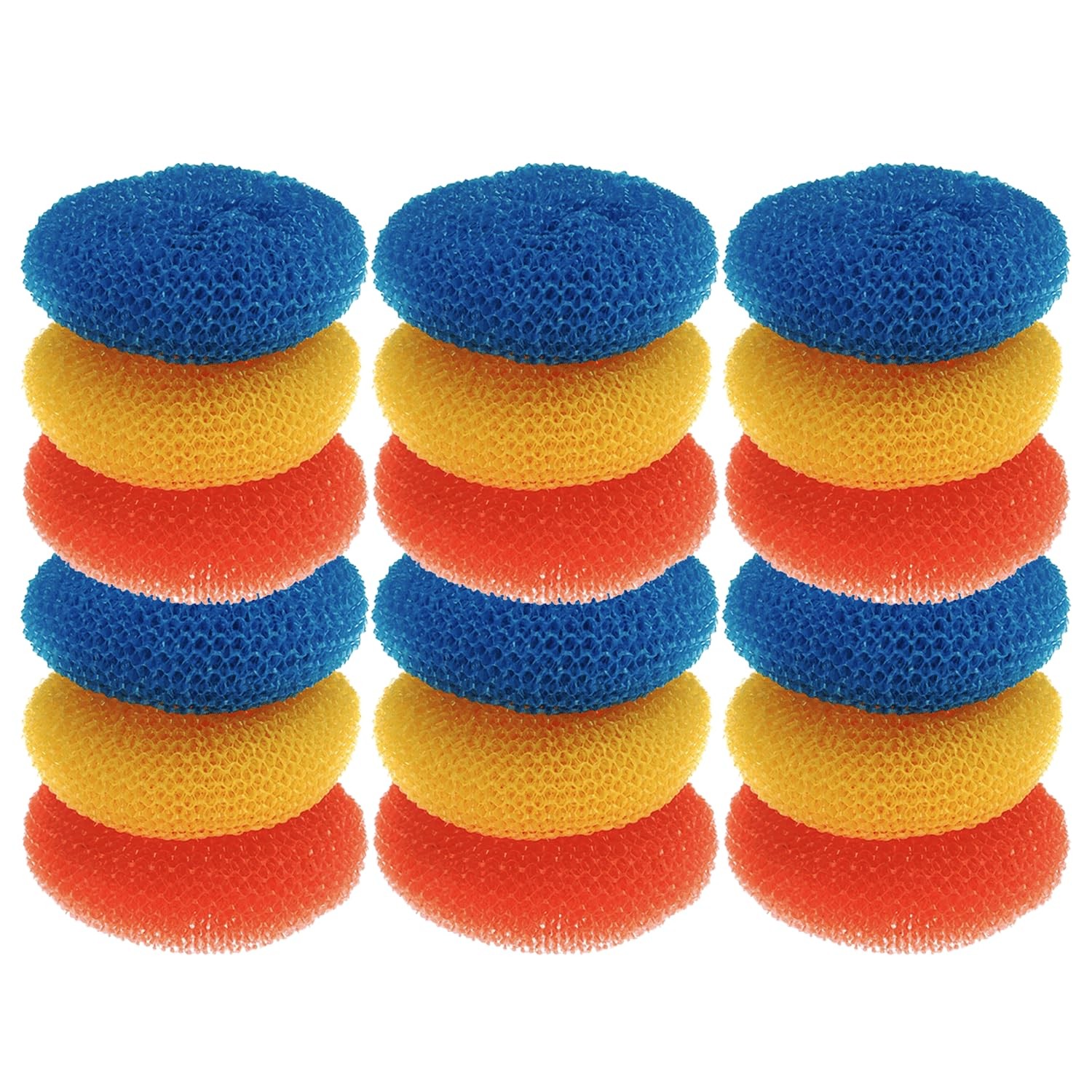 Plastic Mesh Scouring Pads – 18 Pack, 3.375″ x 1.25″, Non-Scratch Scrubbers t…