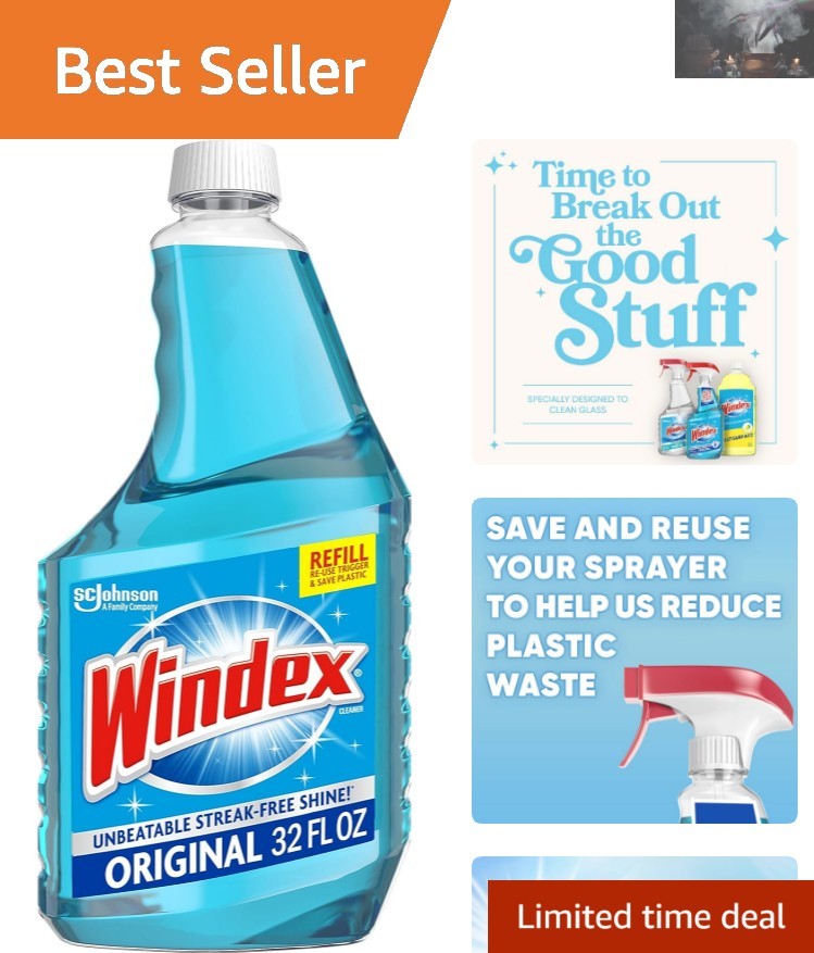 Powerful 32 Fl Oz Window Cleaner – Scent, Eco-Friendly Formula