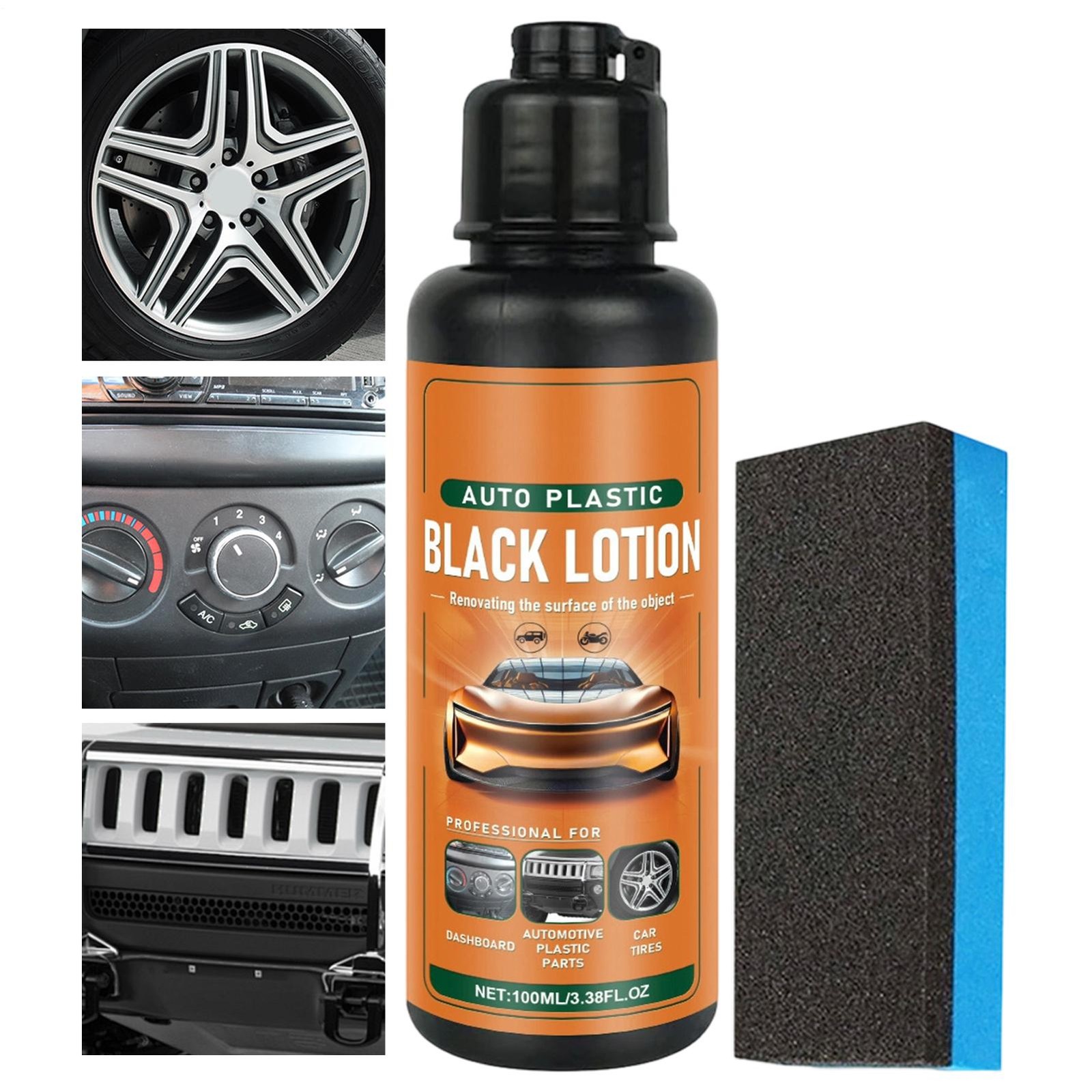 Auto Plastic Restorer Kit Car Interior Faded Plastic Rubber Care Lotion