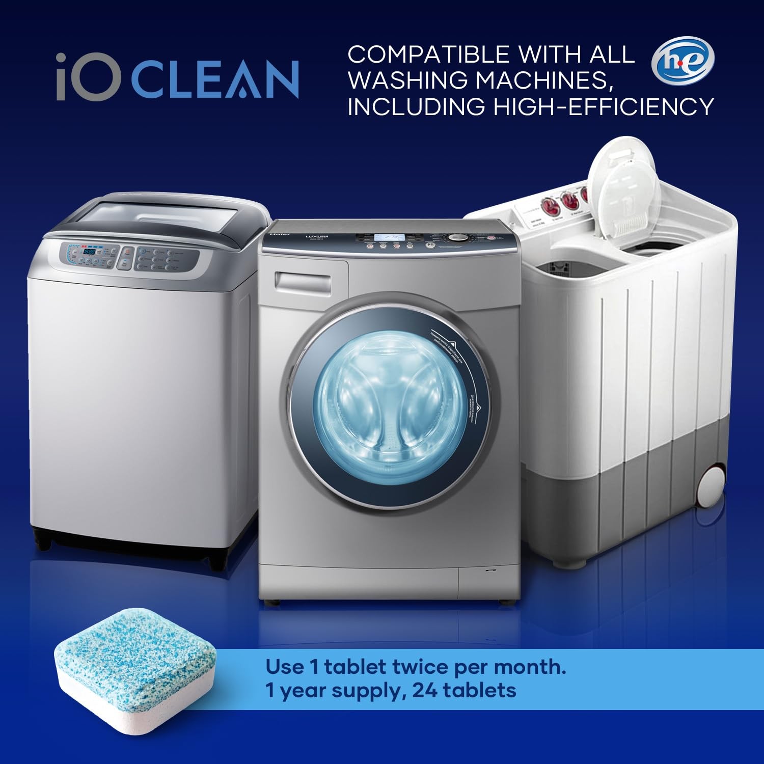 24 PCS Washing Machine Cleaner Descaler Tablet Deep Clean Washer 1 Year
