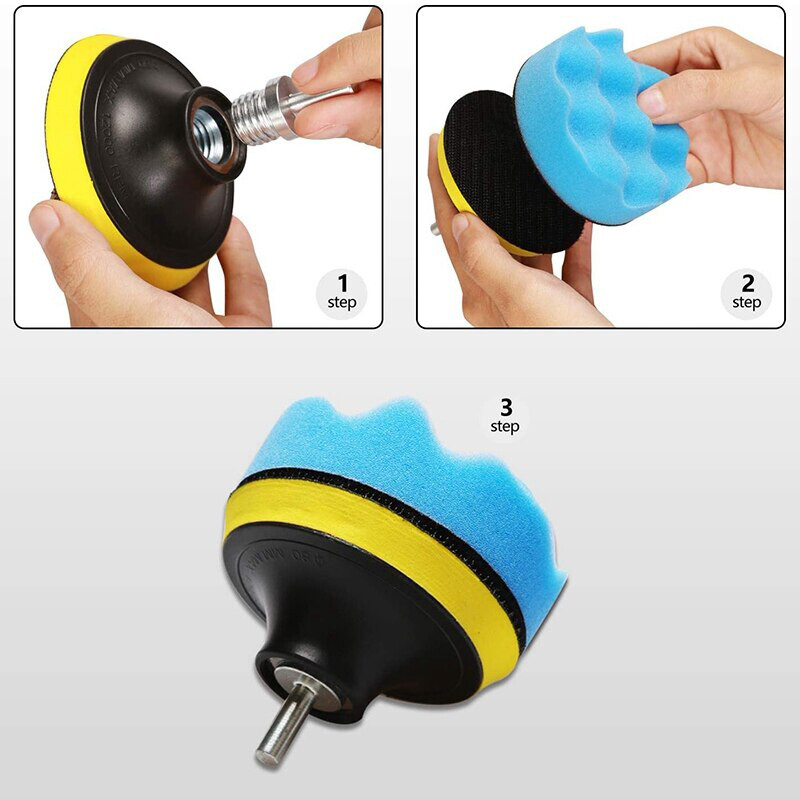 31PCS Foam Drill Polishing Pads Kit Car Hub Waxing Buffing Wheel Polisher 3/4/5″