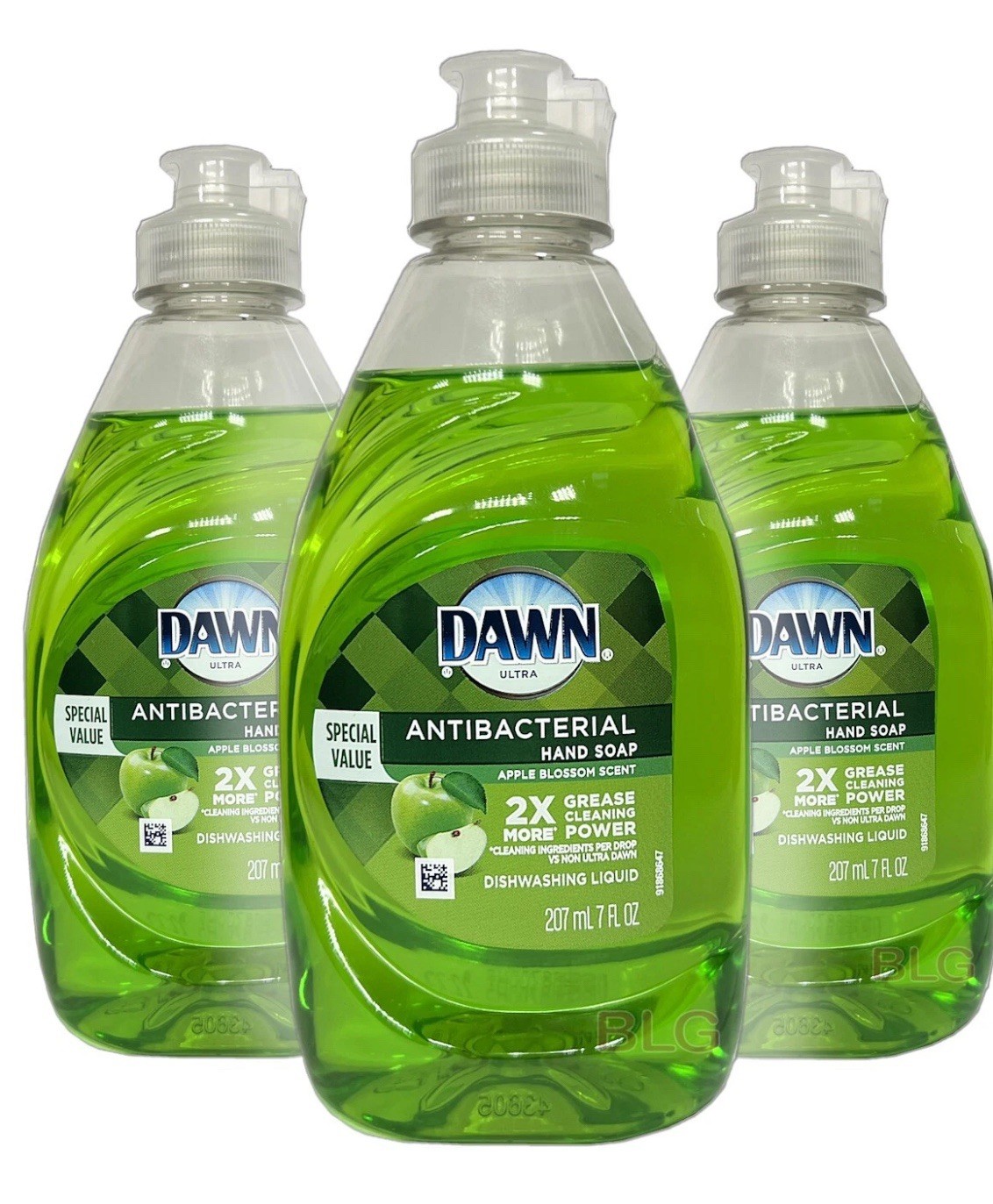 Dawn Anti-bacteral Liquid Hand Soap Dish Detergent Apple Scent, 7 oz 3 Pack