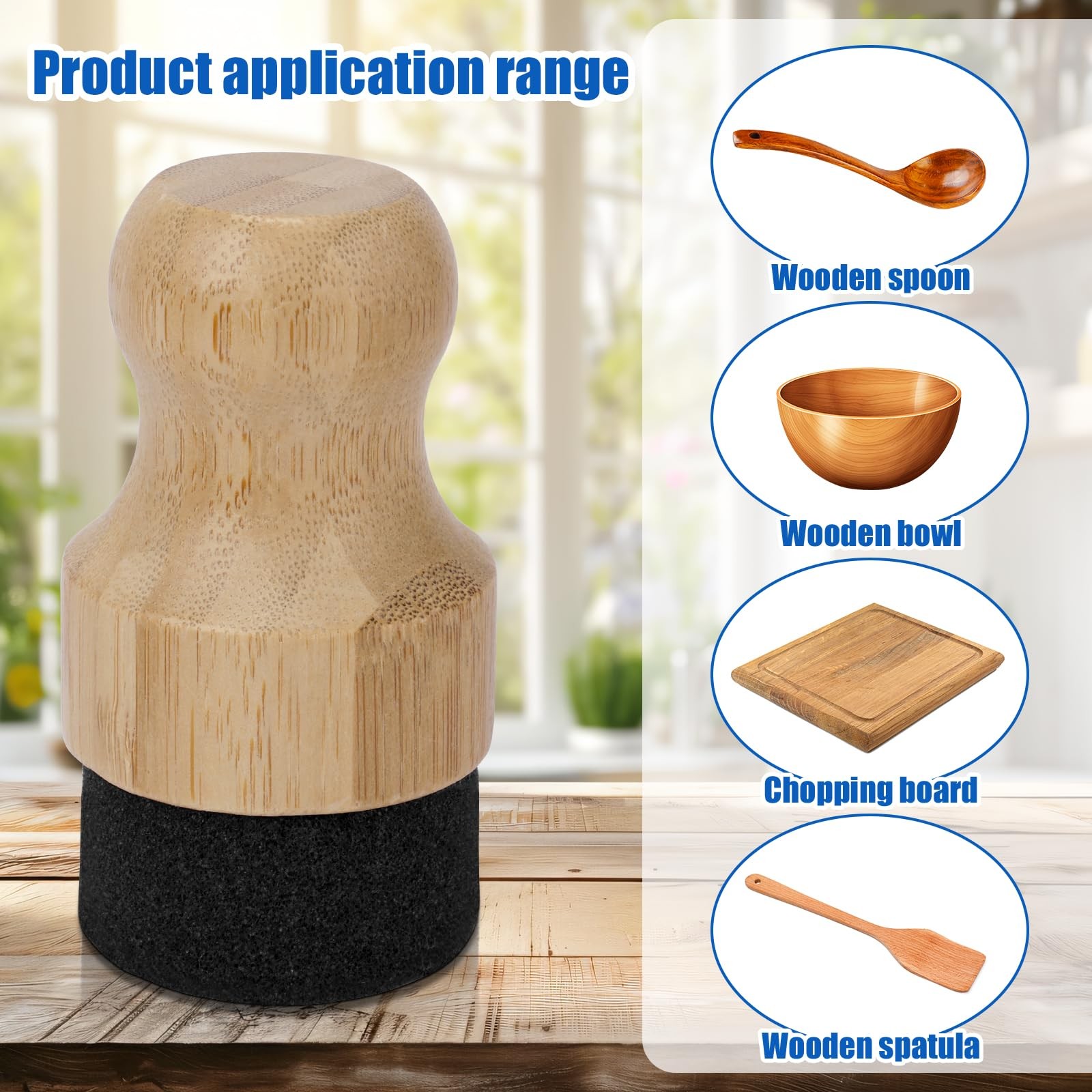 Cutting Board Oil Wax Applicator, Round Wood Mineral Oil Wax Applicator with …
