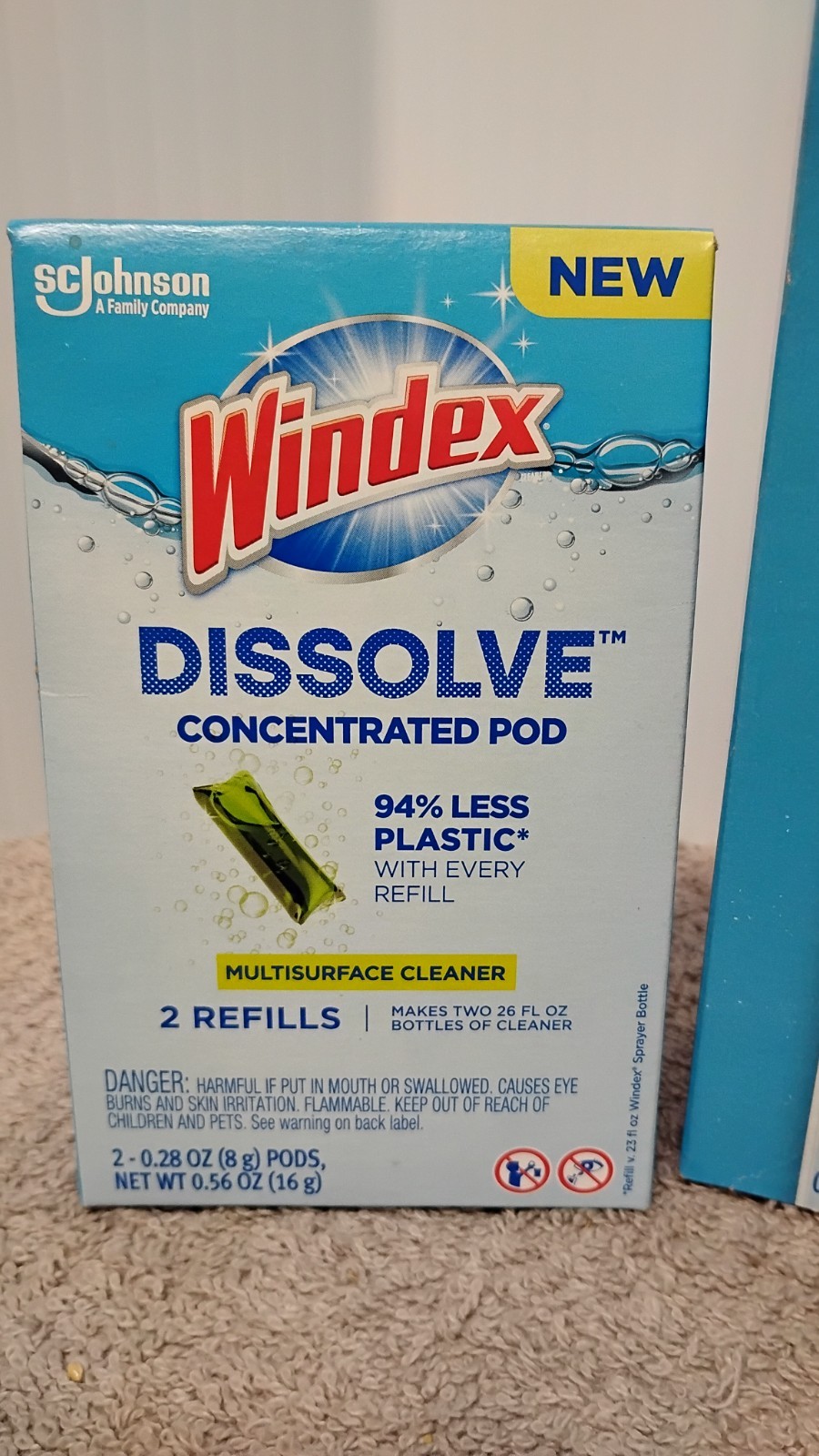 NEW Windex Dissolve Pod Multisurface Cleaner Starter Kit w/ 2 Box Refills. (03)