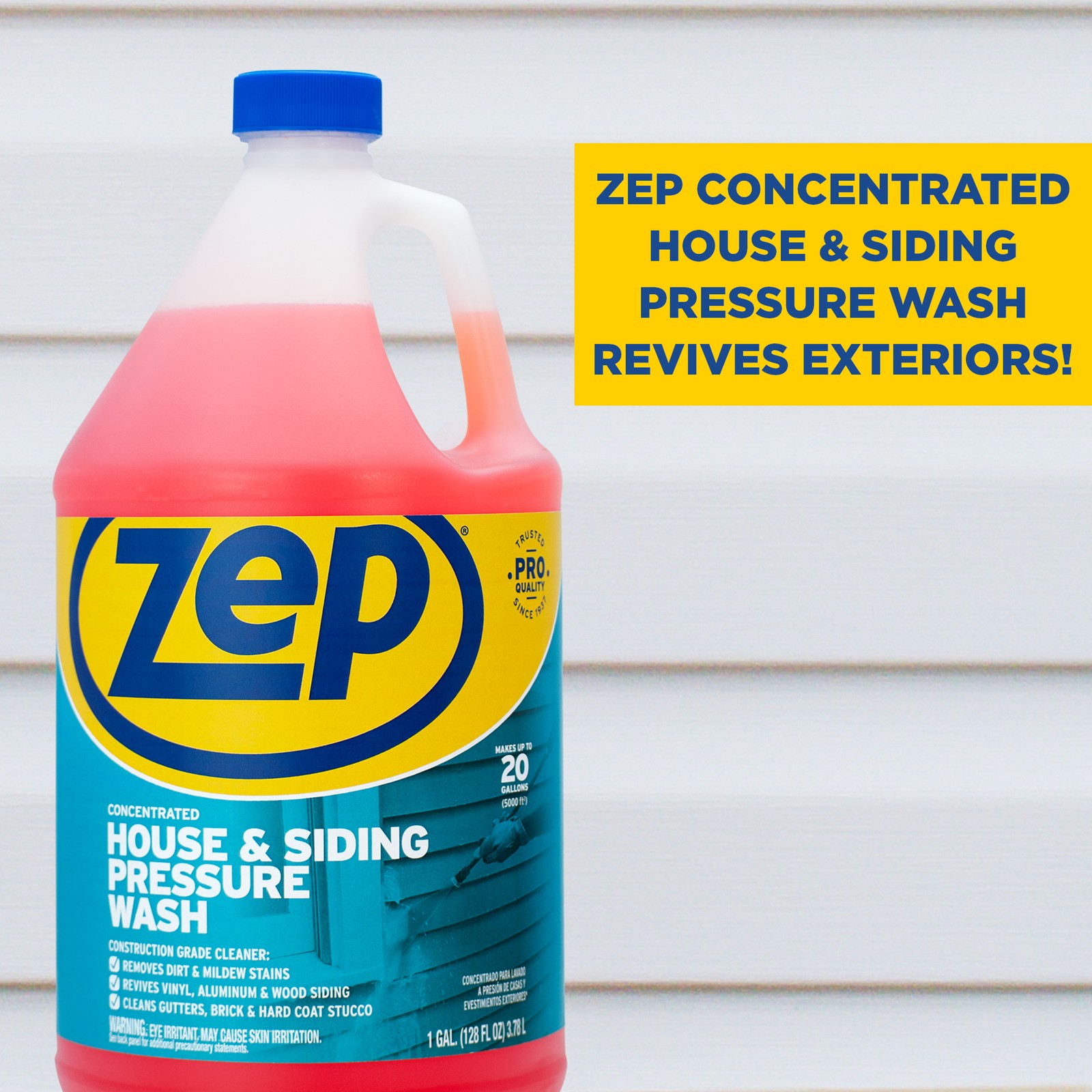 Zep House and Siding Pressure Wash Cleaner – 1 Gallon (Case of 4) ZUVWS128 –
