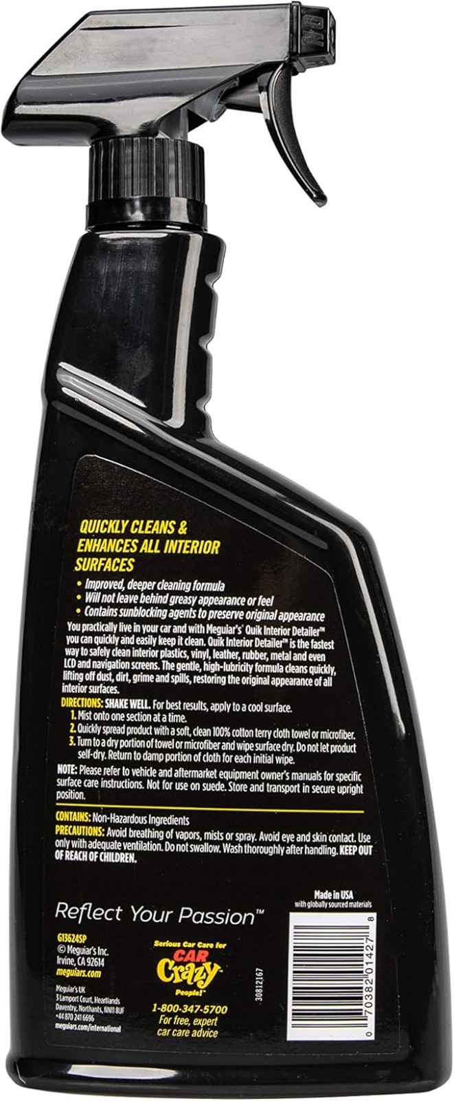 Meguiar’s Quik Interior Detailer Cleaners 24 Oz Spray Bottle