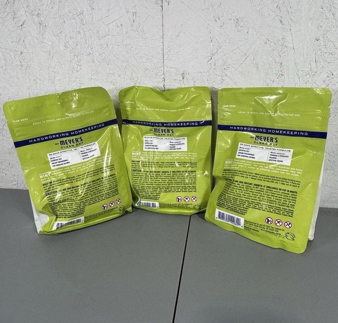 LOT OF 3 – 20 Count Mrs. Meyer’s Clean Day Automatic Dish Pacs, Lemon Verbena