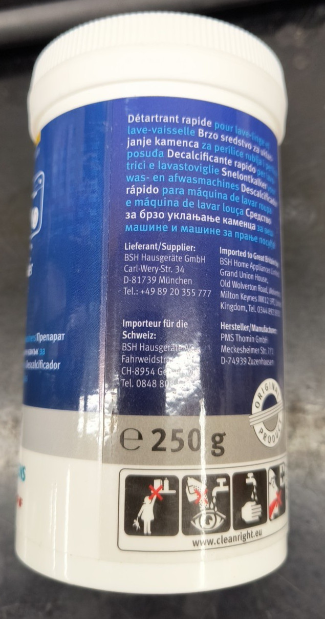 Brand New Bosch & Siemens Original Descaler for Washing Machines & Dishwashers