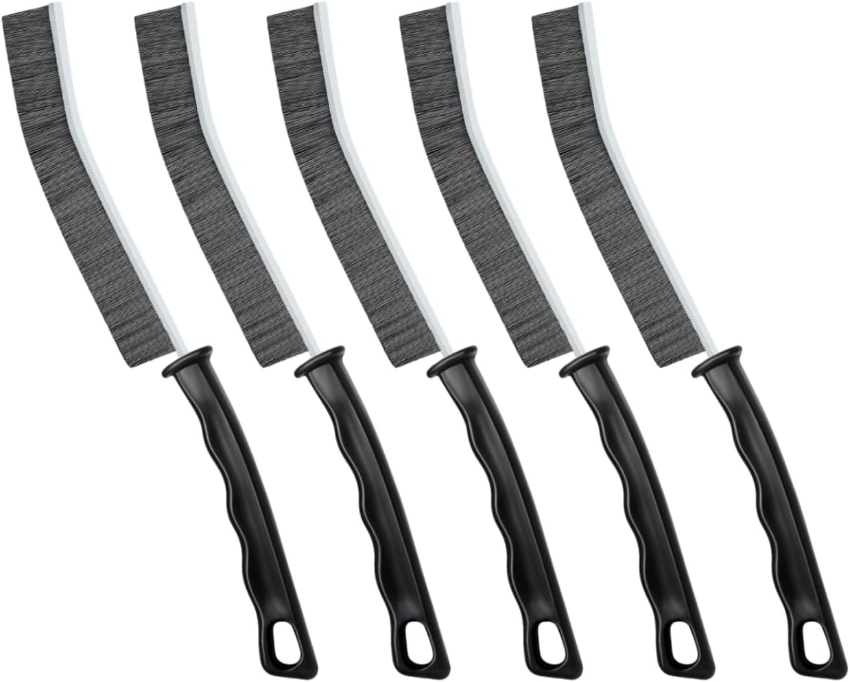 Hard Bristle Crevice Cleaning Brush Set Tile Grout Gap Scrubber 3pc