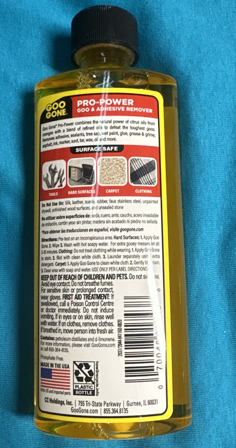 Magic Goo Gone Citrus Solvent Removes Gum Grease & Tar – 8 oz Bottle